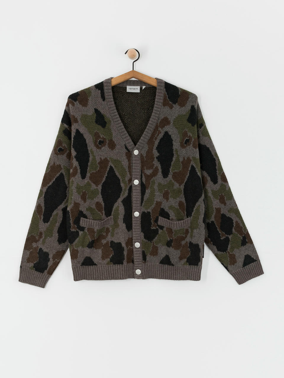 Carhartt WIP Merton Cardigan Pulóver (camo duck jacquard/grey)