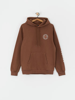 Brixton Crest HD Kapucnis pulóver (pinecone brown/rust orange/whi)