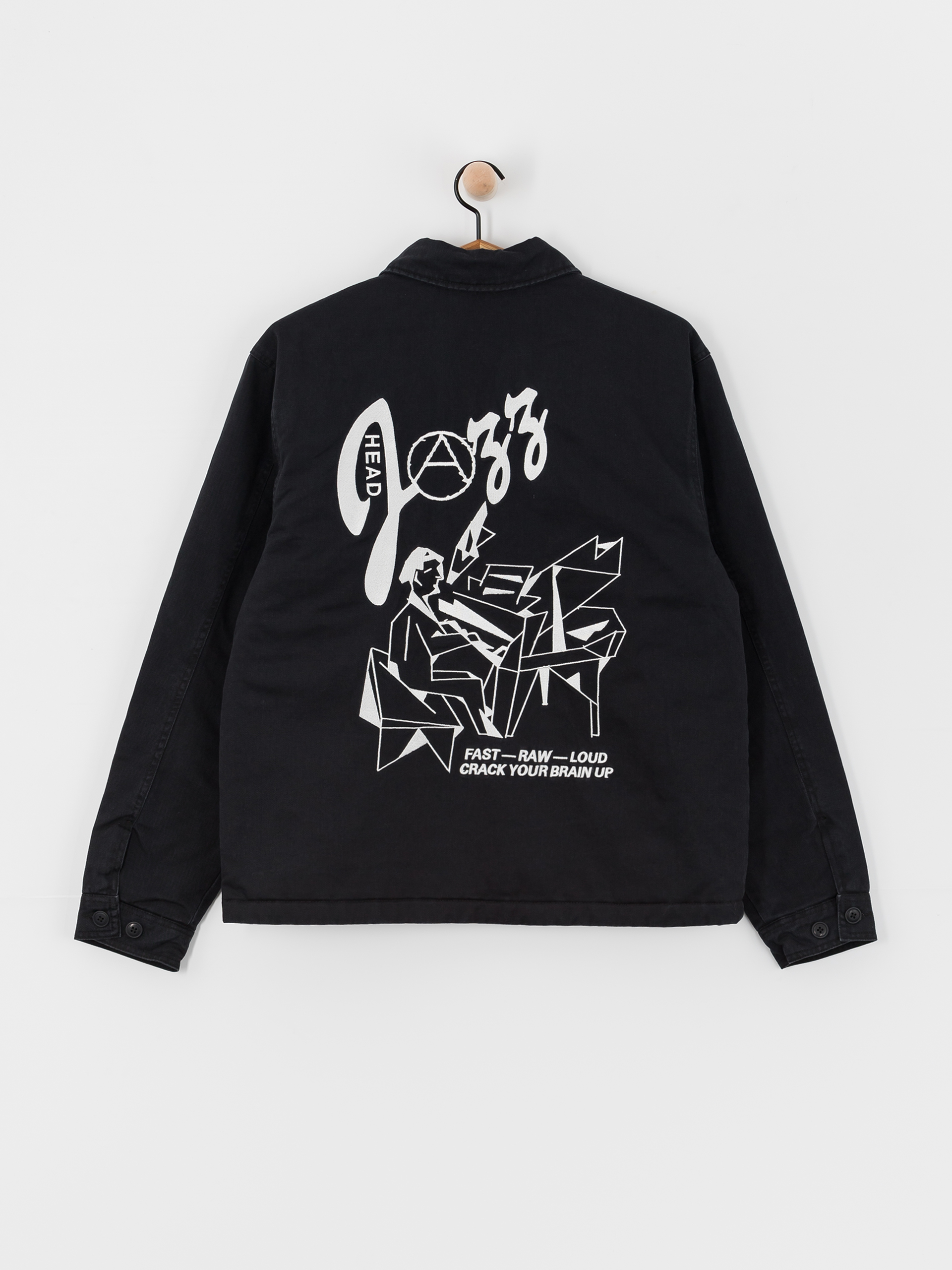 OBEY Head Jazz Zip Up Dzseki (digital black faded wash)