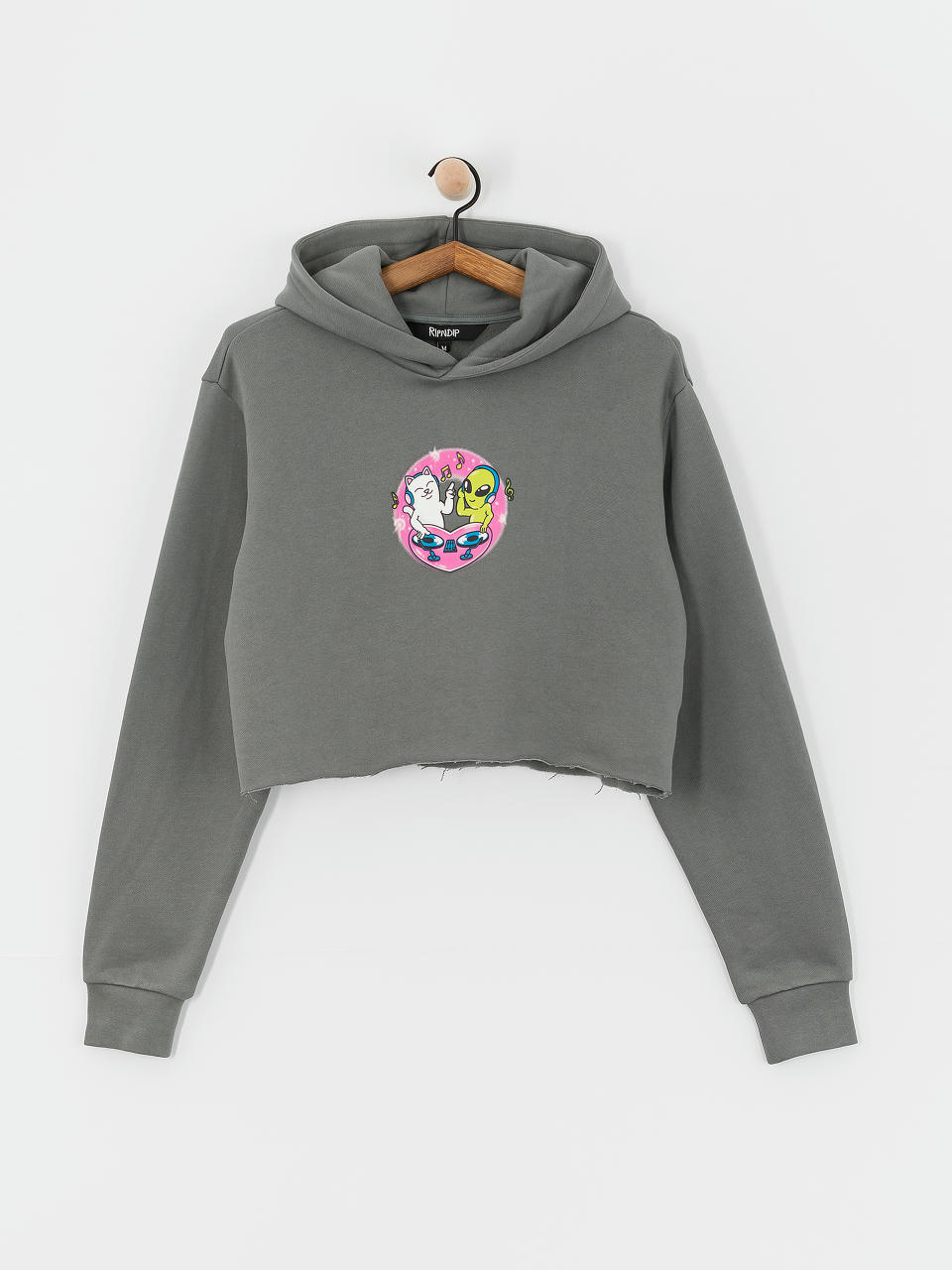 Kapucnis pulóver RipNDip Love Is Ripndip Cropped HD (charcoal)