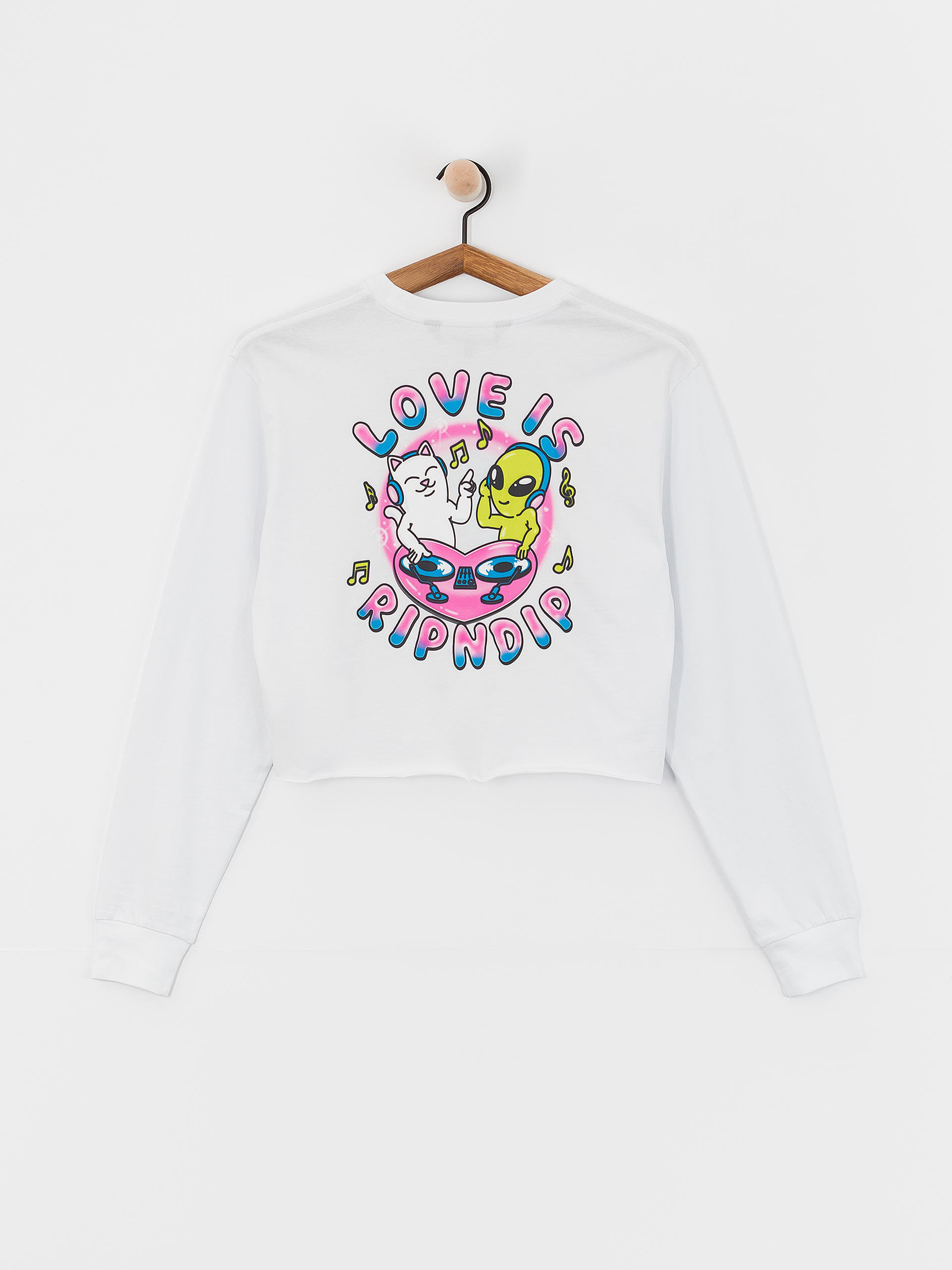 Hosszú ujjú felső RipNDip Love Is Ripndip Cropped (white)