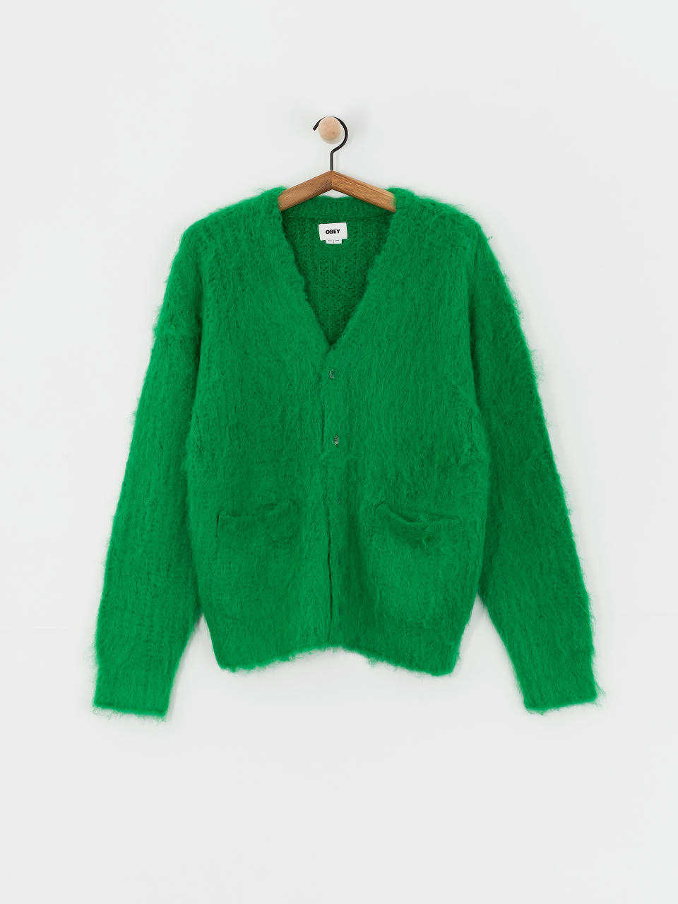 Pulóver OBEY Patron Cardigan (bright green)