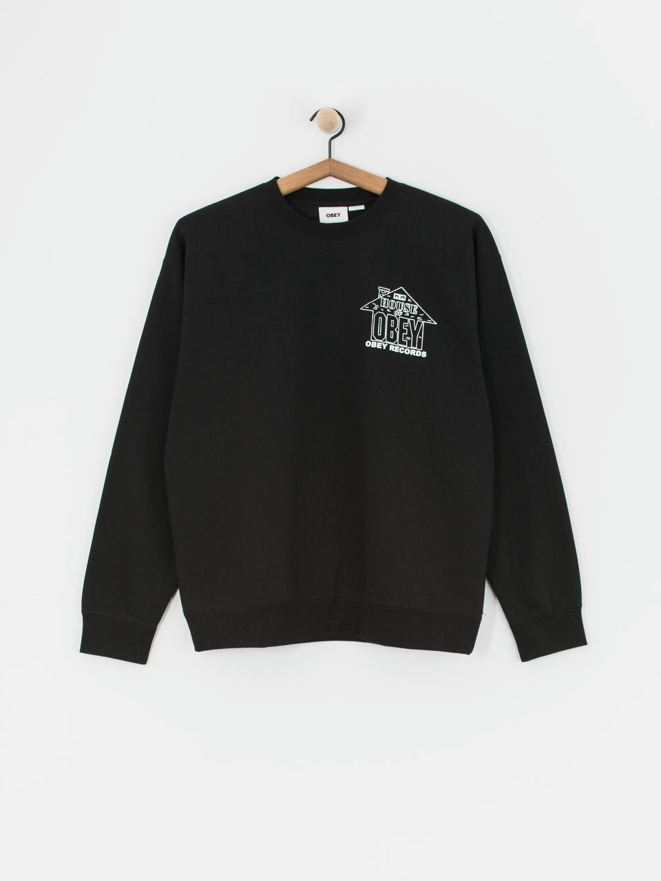 OBEY House Of Obey Records Pulóver (black)