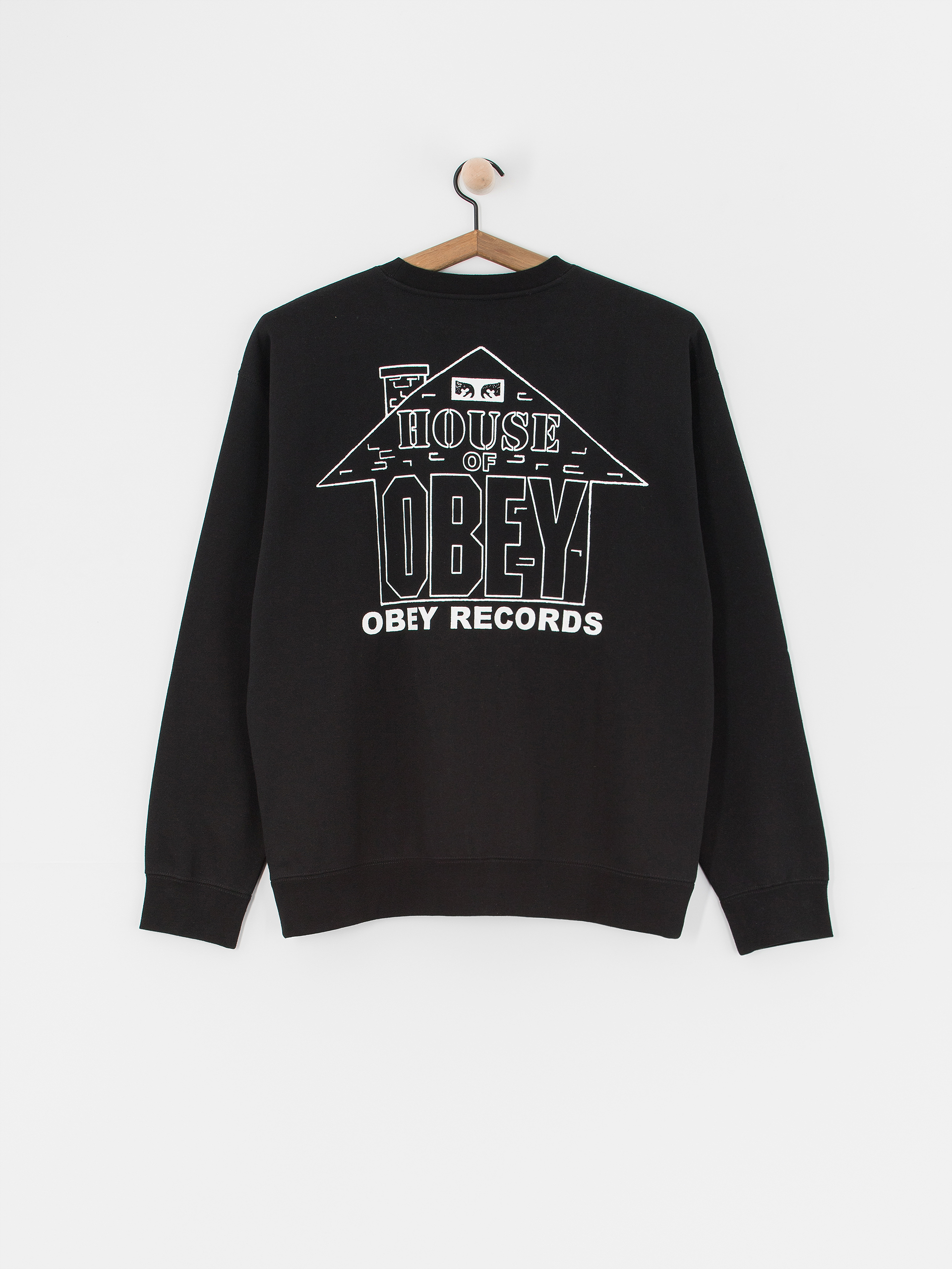 OBEY House Of Obey Records Pulóver (black)
