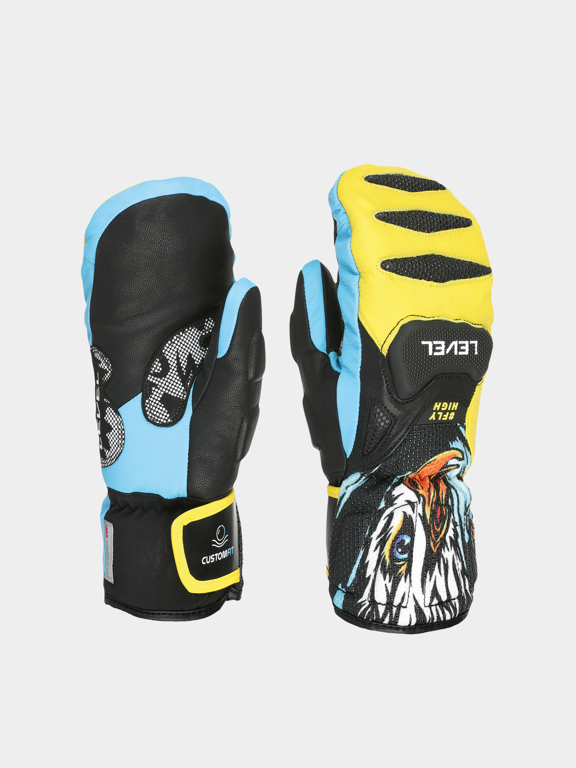 Kesztyu0171 Level Sq Jr Cf Mitt JR (yellow blue)