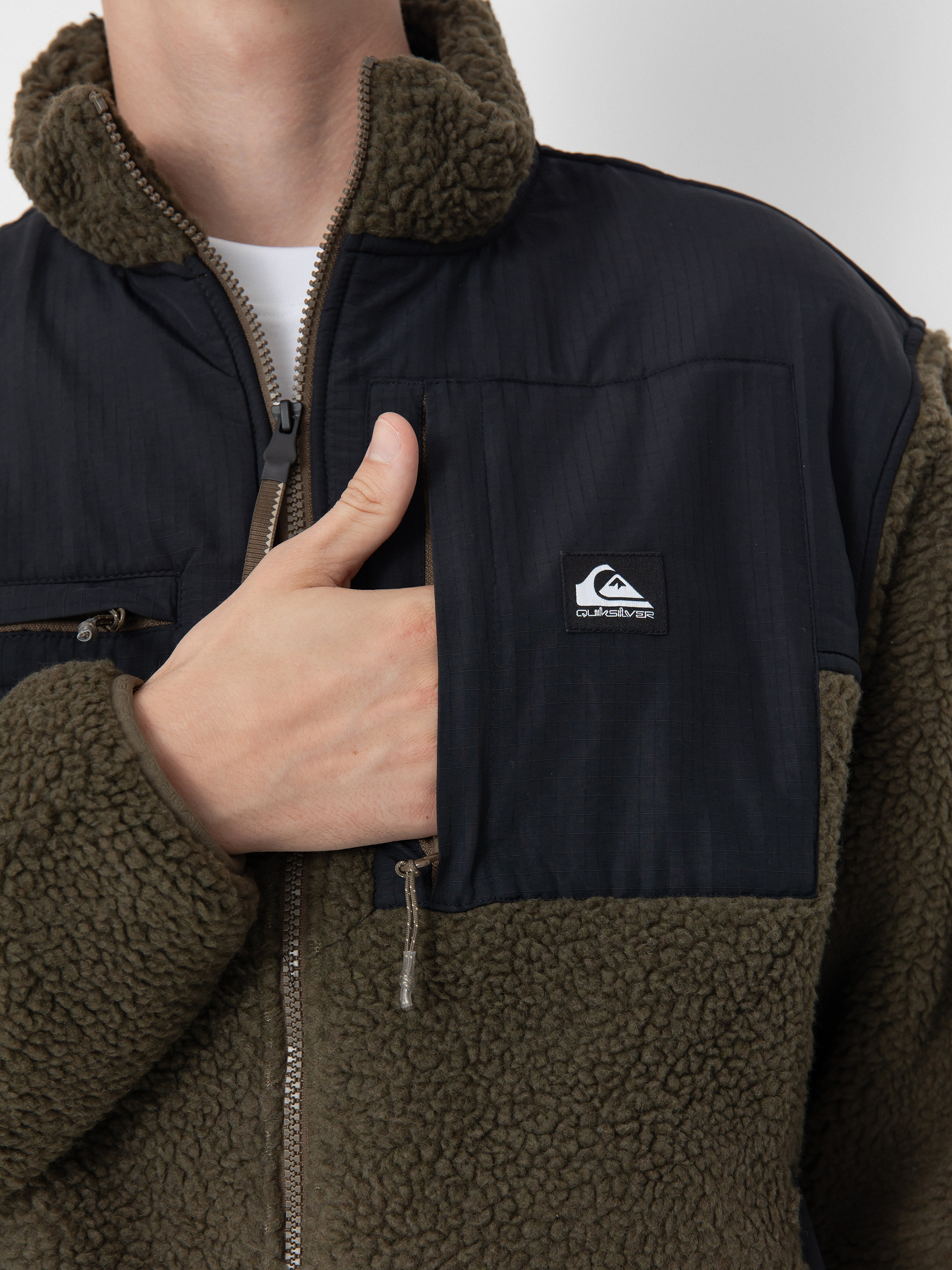 Férfi Quiksilver Shallow Water FZ Polár pulóver (canteen)