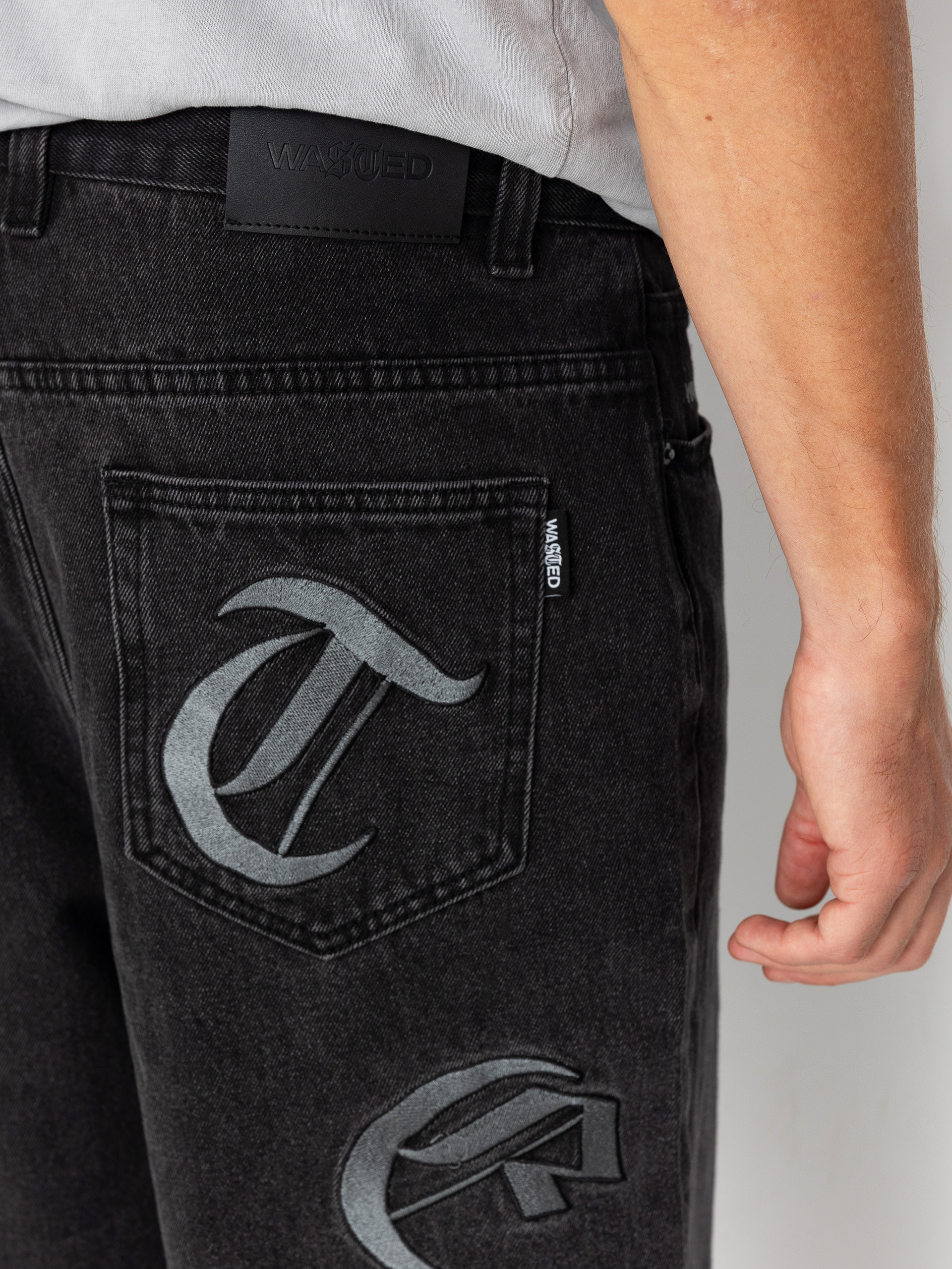 Wasted Paris Kingdom Curve Casper Kisnadrág (faded black)