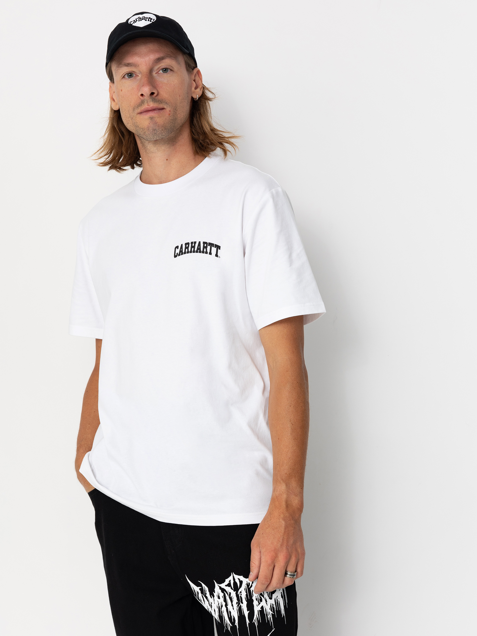 Carhartt WIP University Script Póló (white/black)