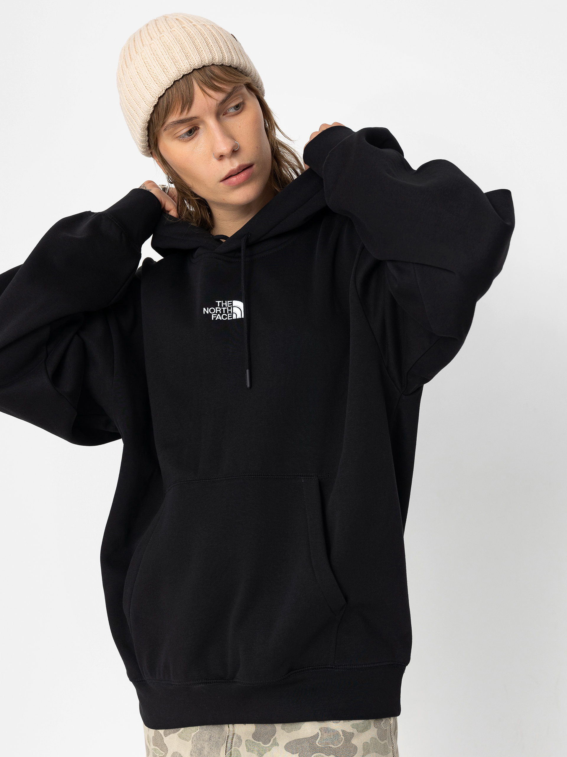 The North Face Essential Oversize HD Wmn Kapucnis pulóver (tnf black)