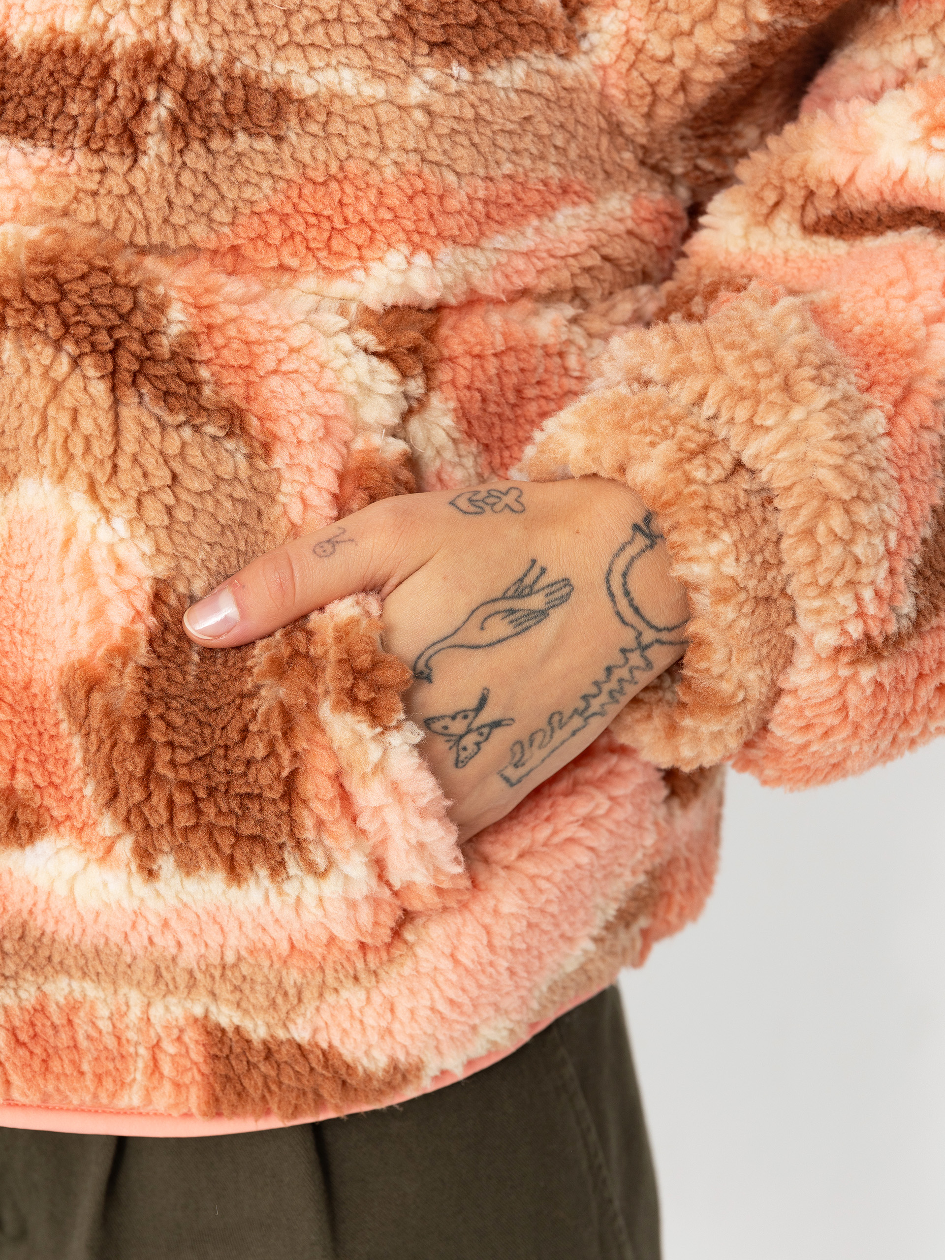 Női Polár pulóver Roxy Blurry Cloud (candlelight peach dune)