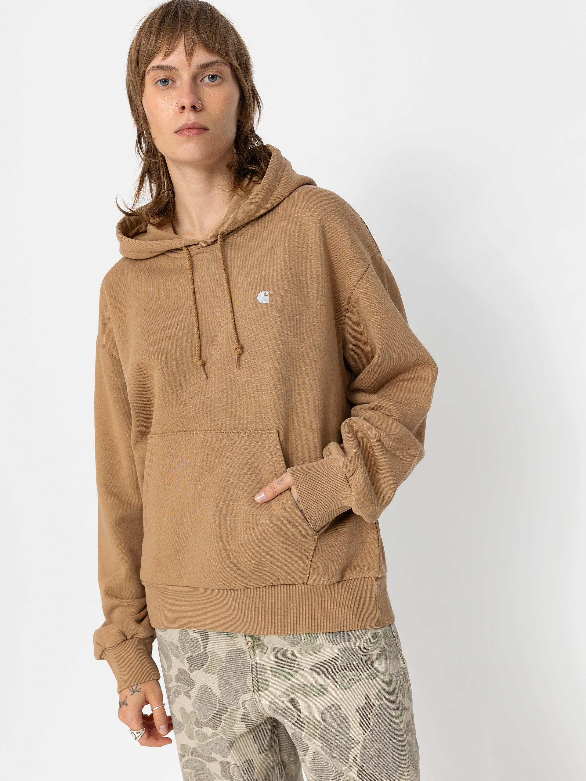 Kapucnis pulu00f3ver Carhartt WIP Casey HD Wmn (peanut/silver)