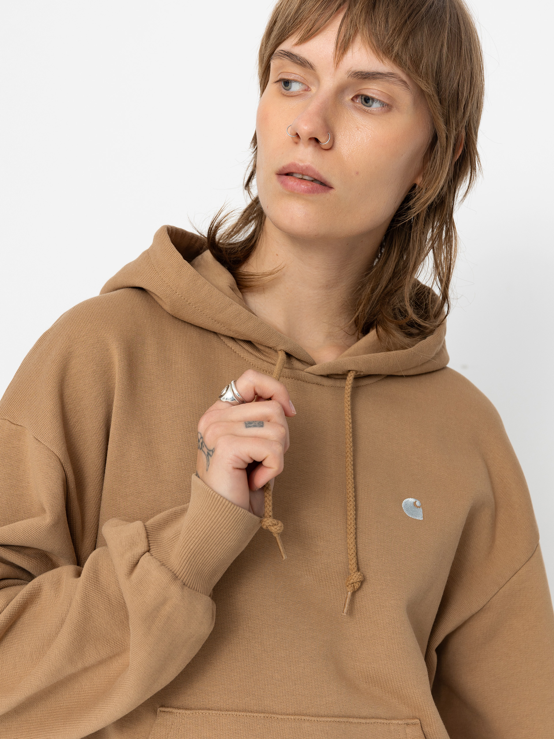 Kapucnis pulóver Carhartt WIP Casey HD Wmn (peanut/silver)