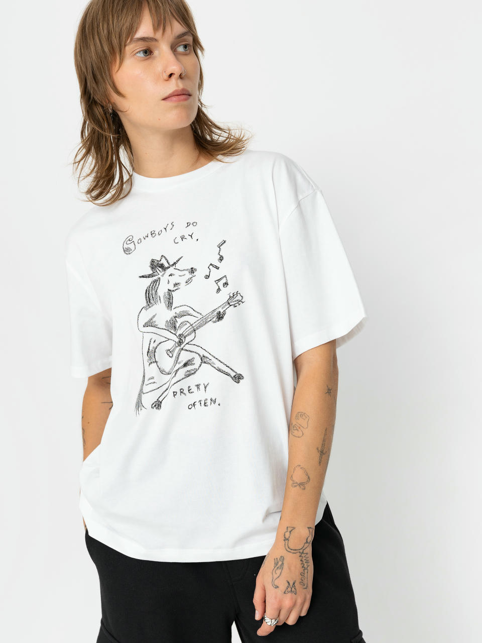 Carhartt WIP Pepe Sad Cowboy Wmn Póló (white/black)