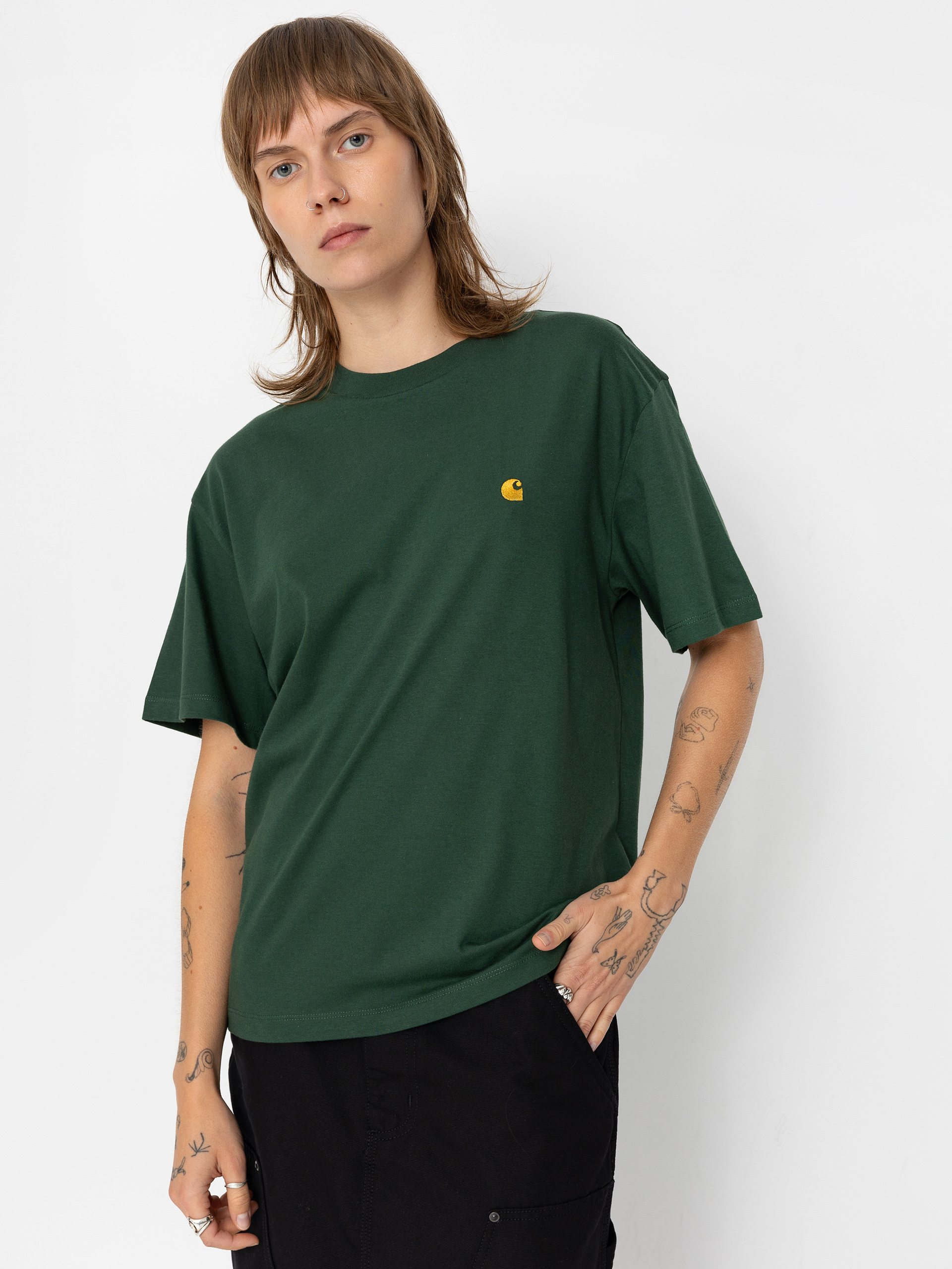 Carhartt WIP Chase Wmn Póló (sycamore tree/gold)