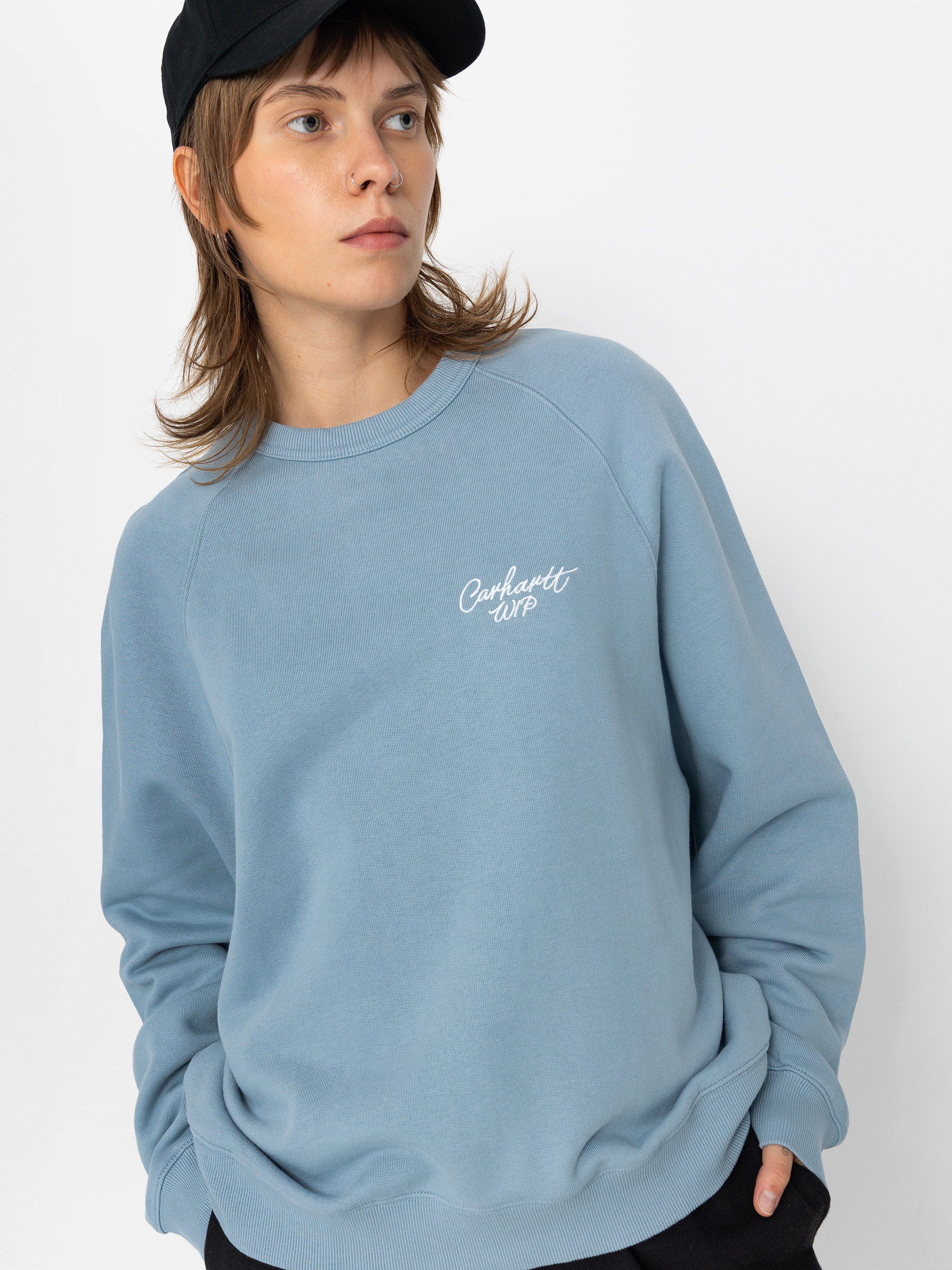 Carhartt WIP Signature Wmn Pulóver (dusty ice/white)