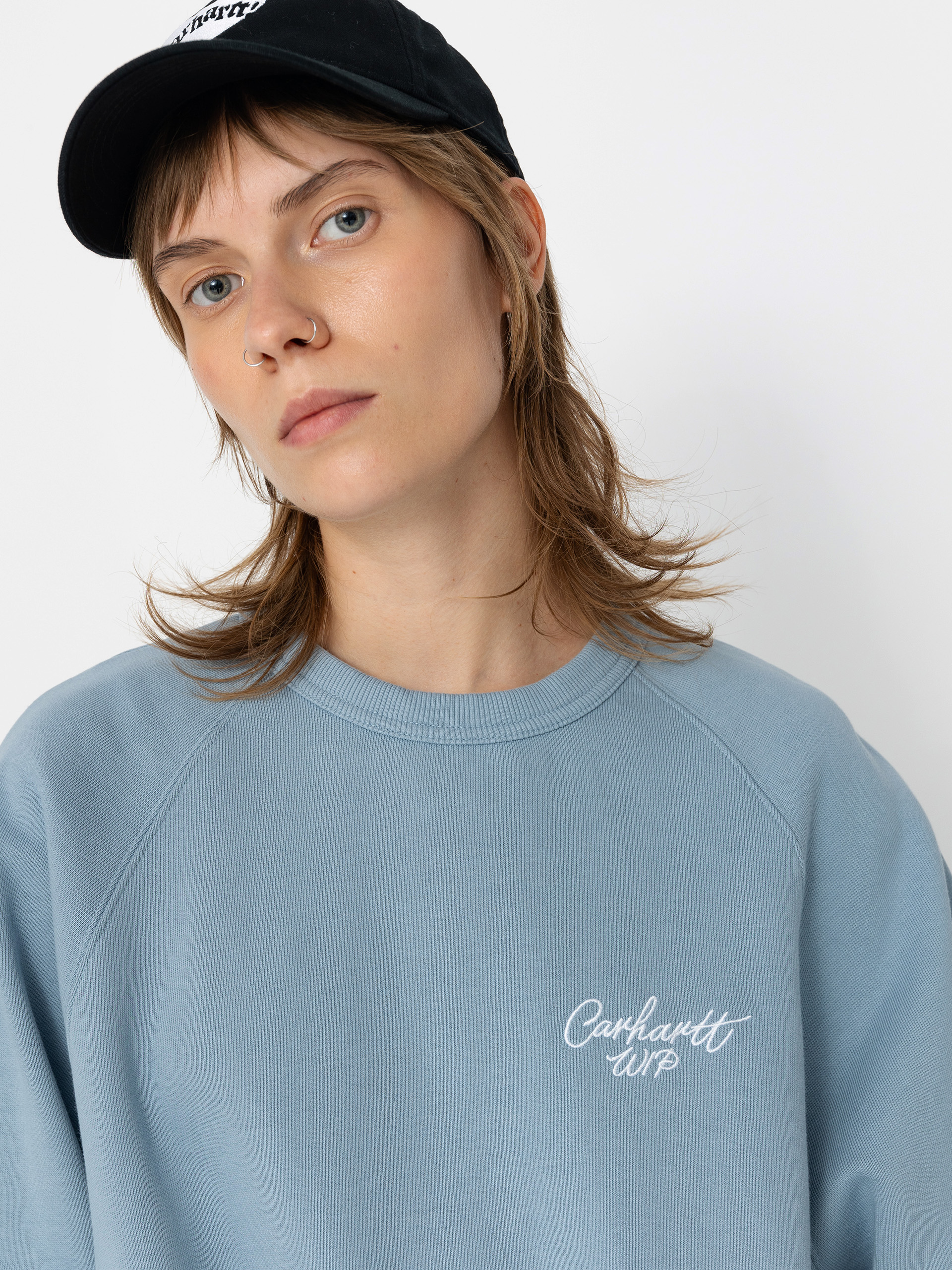 Carhartt WIP Signature Wmn Pulóver (dusty ice/white)
