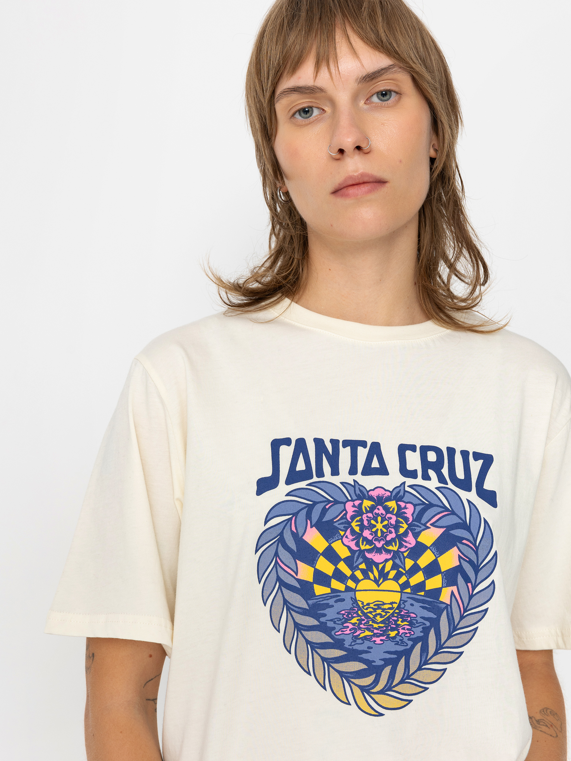 Santa Cruz Heart Set Front Wmn Póló (off white)