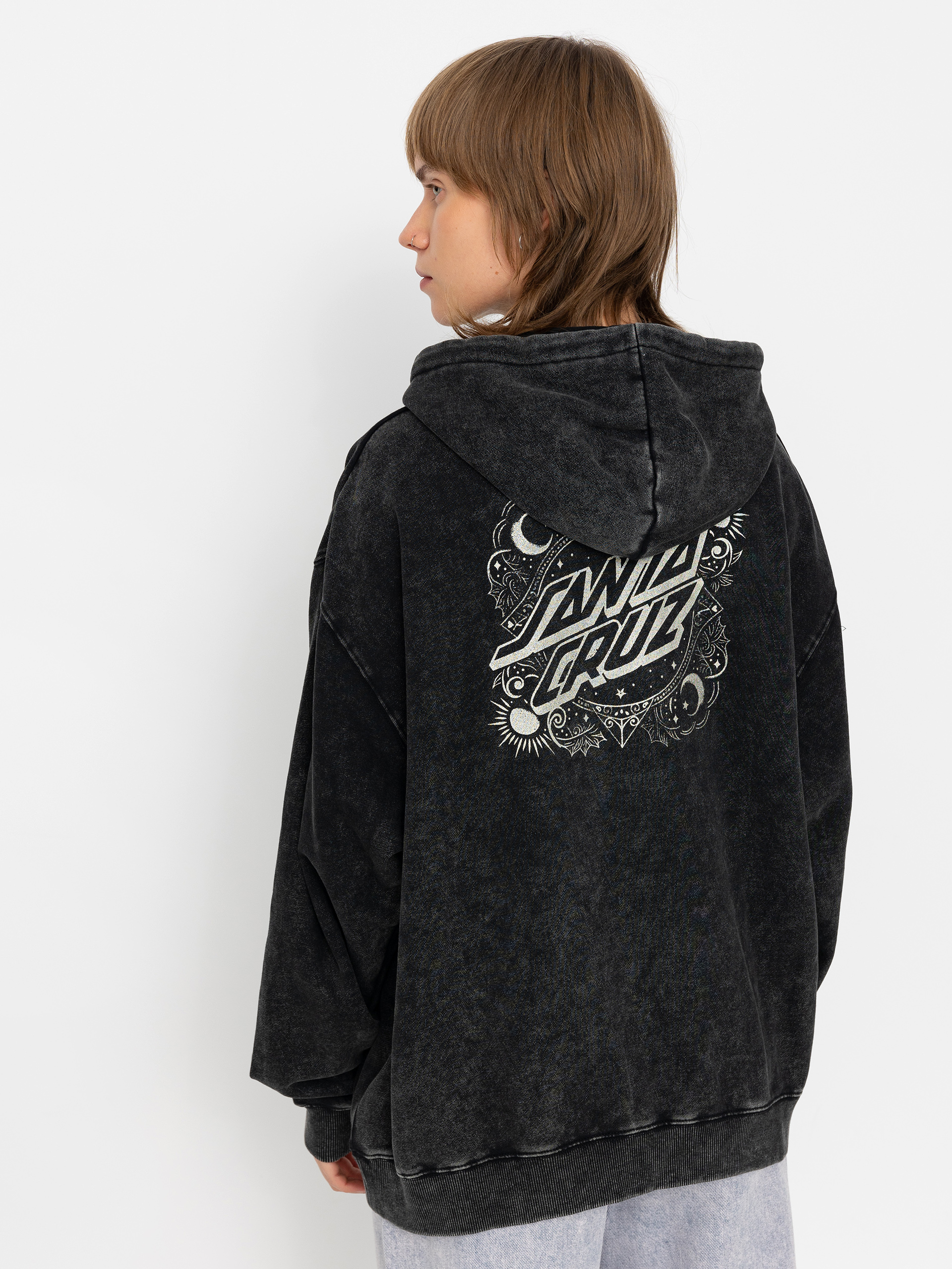 Santa Cruz Ornate Dot Wmn Pulóver (black acid wash)