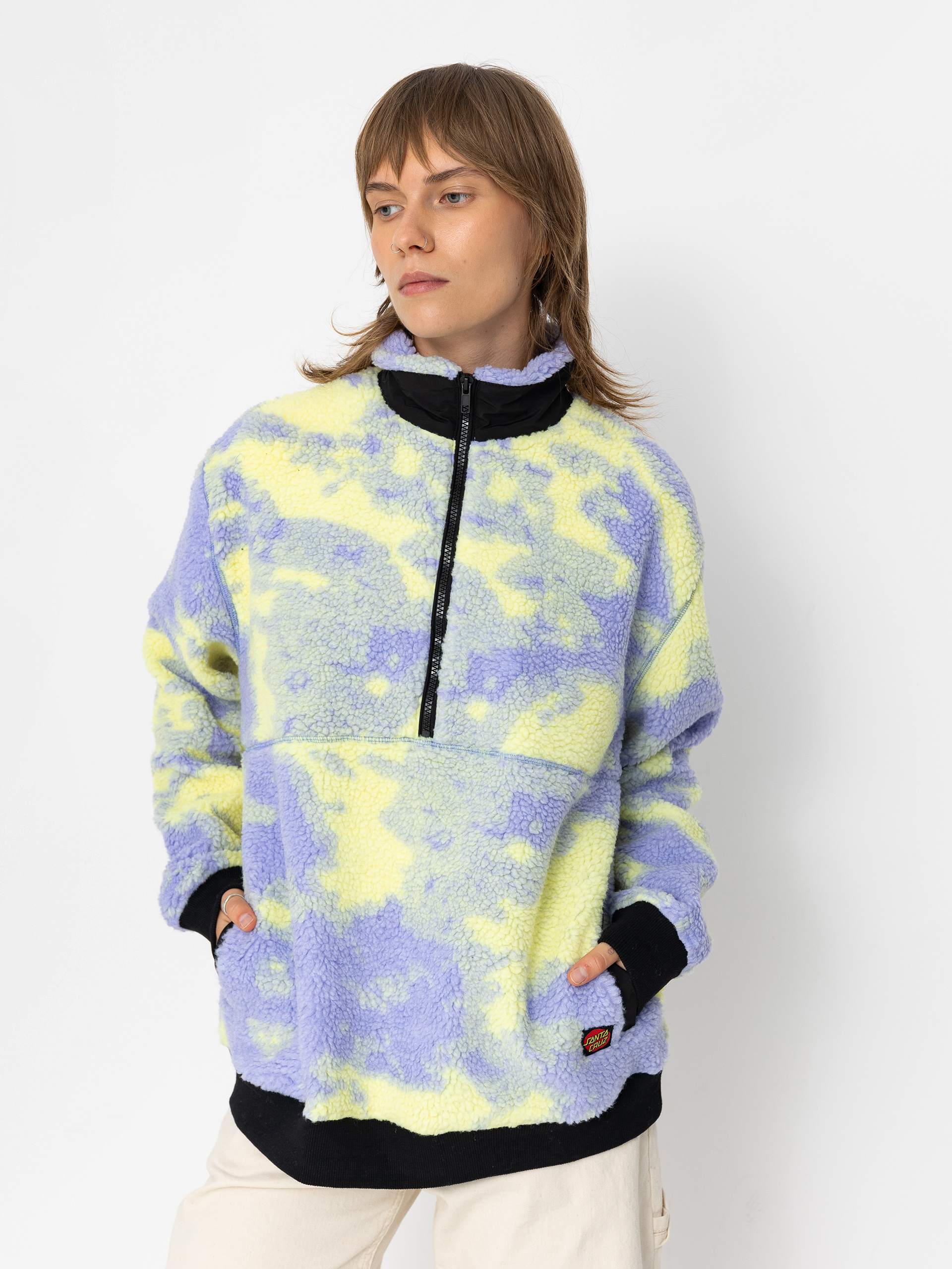 Santa Cruz Astra Sherpa Fleece Wmn Dzseki (purple/yellow tie dye)