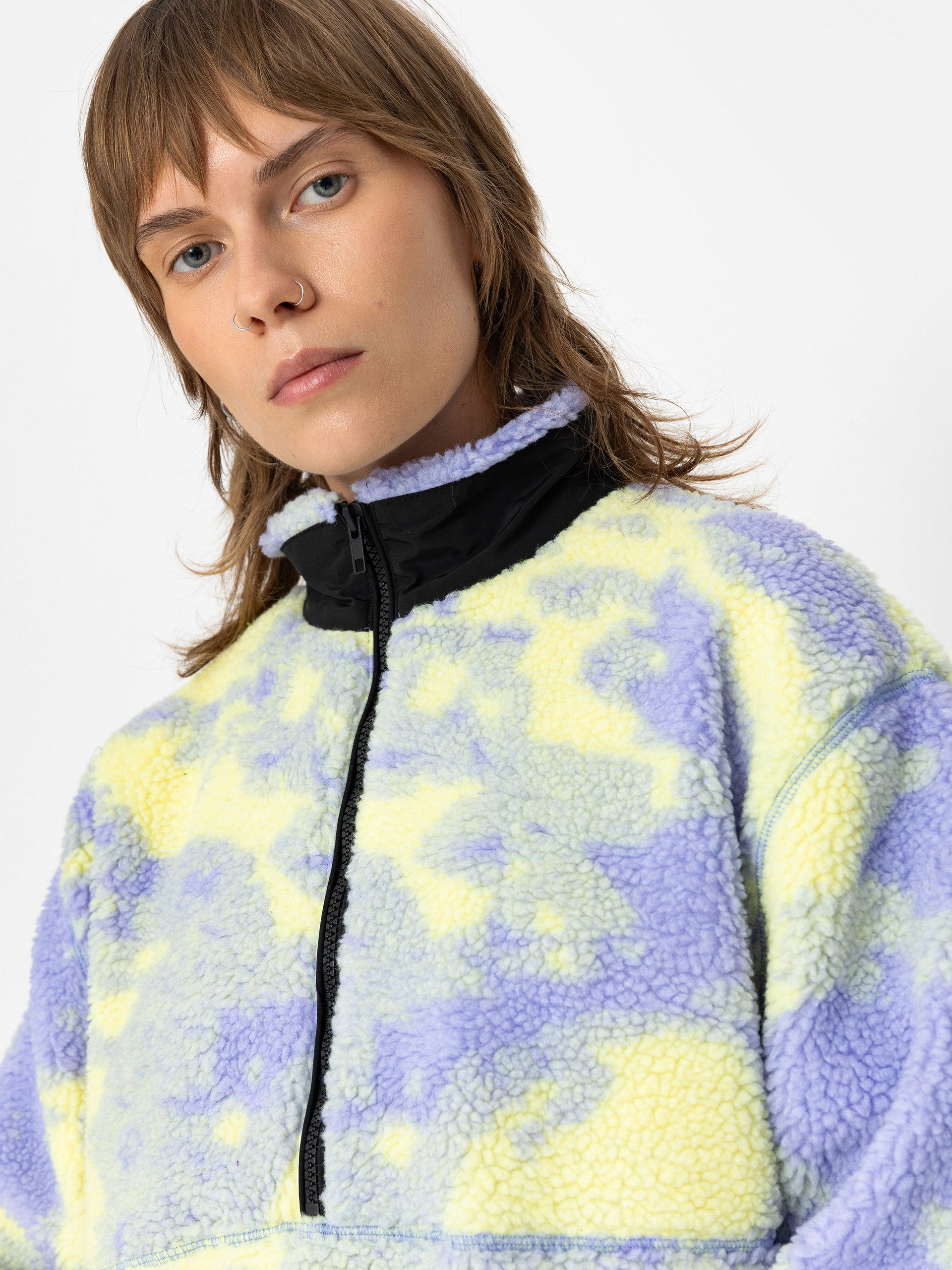 Santa Cruz Astra Sherpa Fleece Wmn Dzseki (purple/yellow tie dye)