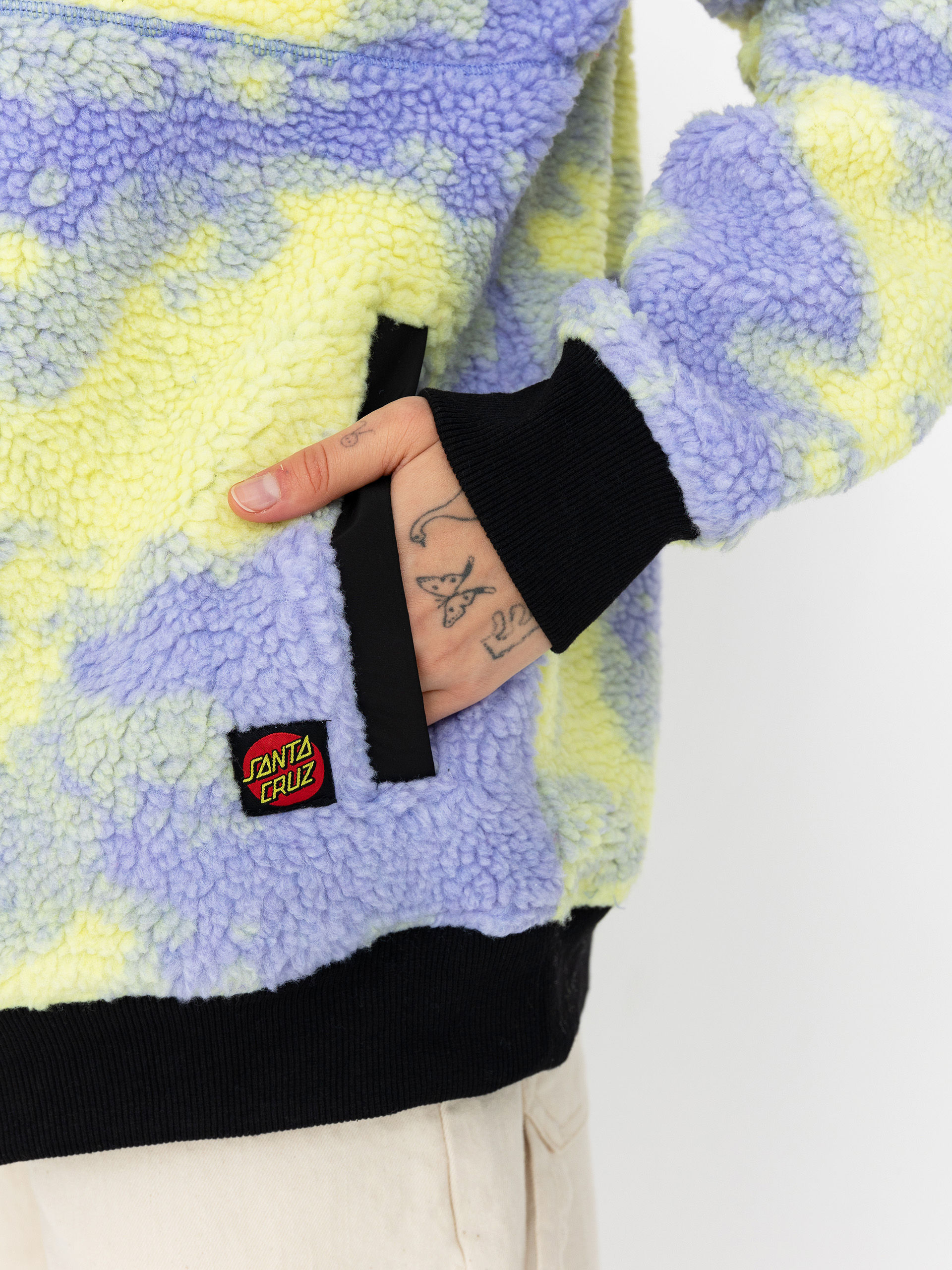 Santa Cruz Astra Sherpa Fleece Wmn Dzseki (purple/yellow tie dye)