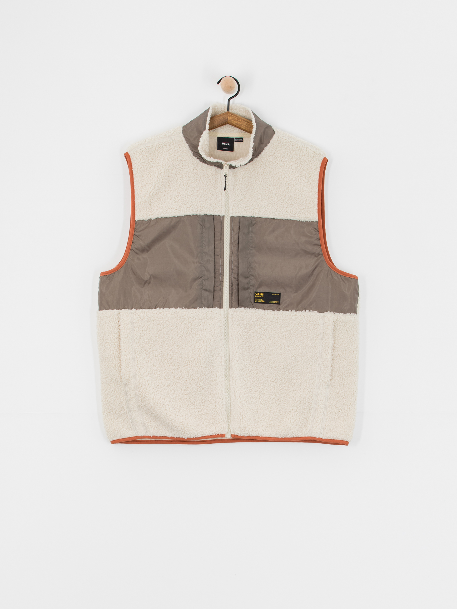 Vans Trevor Sherpa Fz Vest Polár pulóver (oatmeal/bungee cord)