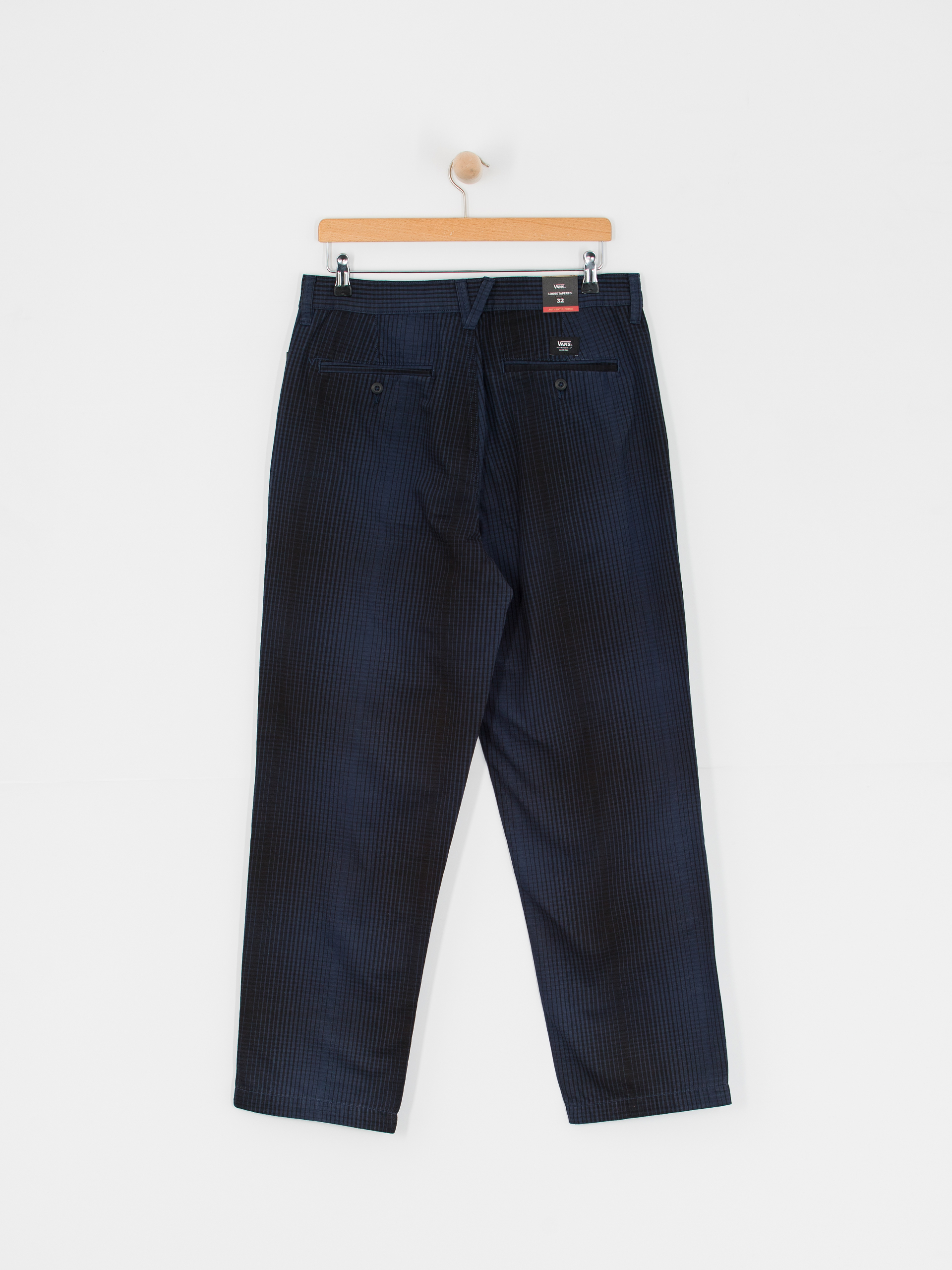 Vans Authentic Chino Loose Tapered Plaid Kisnadrág (dress blues/black)