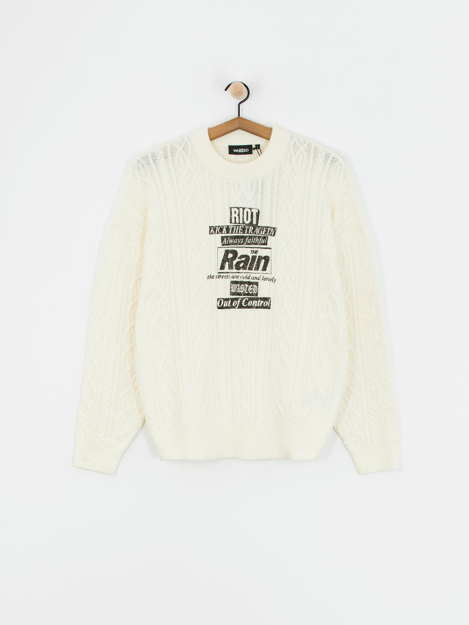 Wasted Paris Rain Cable Knit Pulóver (off white)