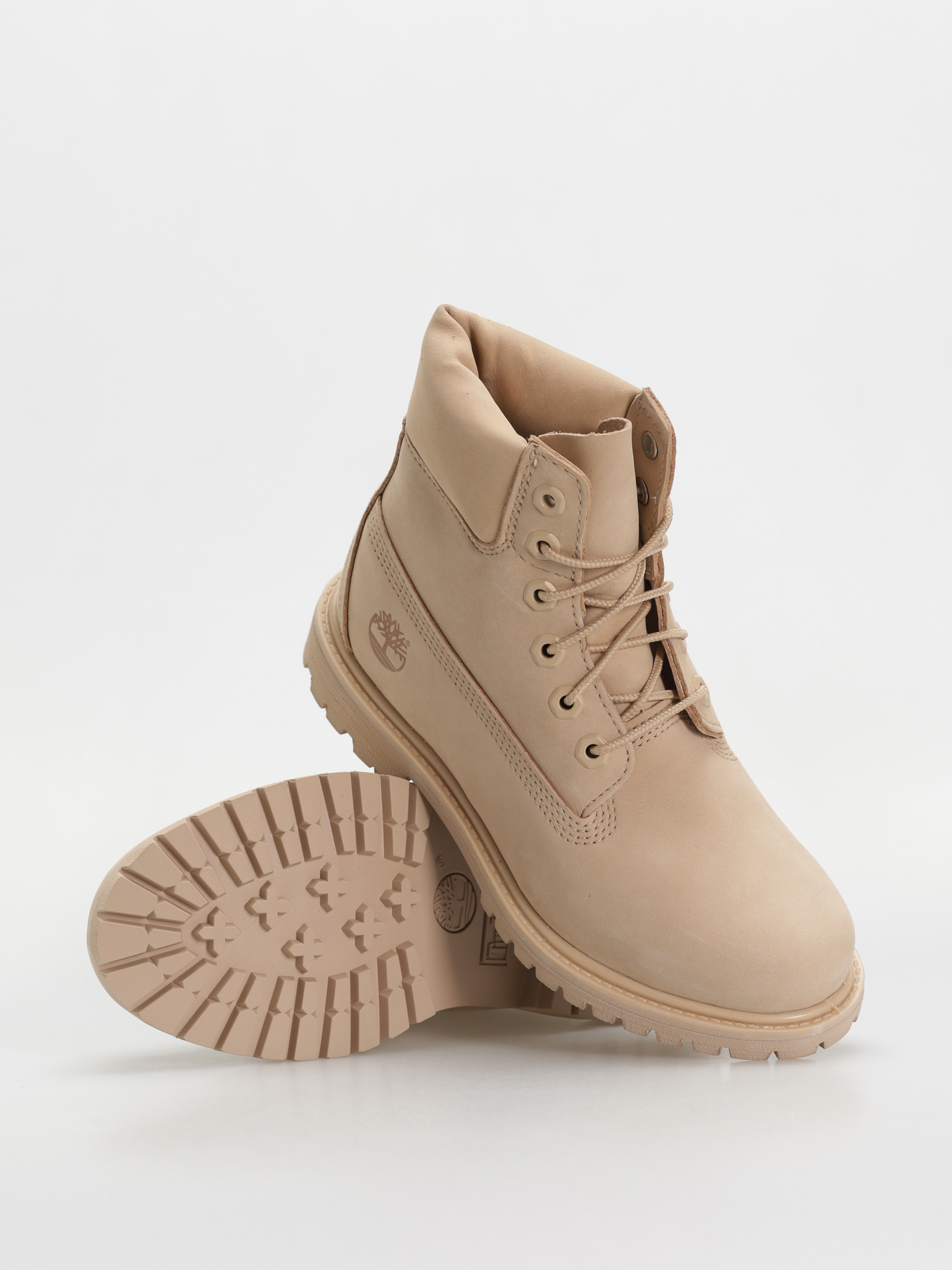 Timberland Premium 6 Inch Lace Up Waterproof Wmn Téli cipők (light beige nubuck)