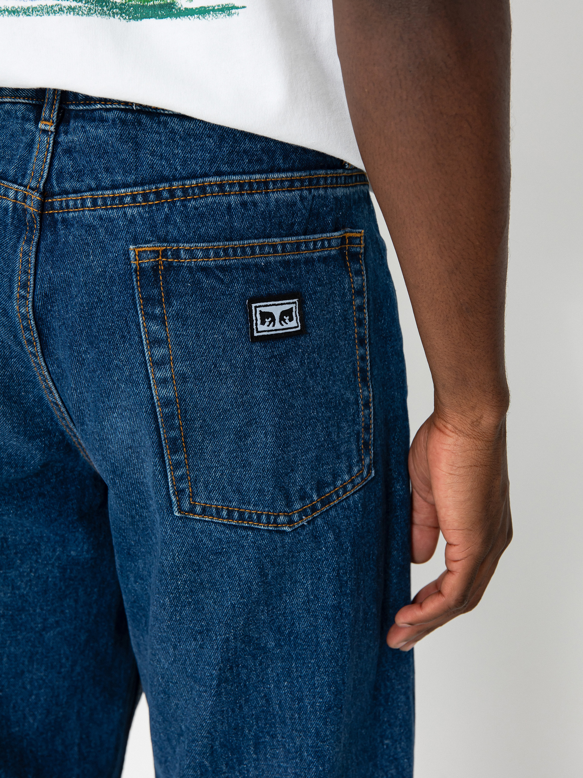 OBEY Hardwork Denim Kisnadrág (stonewash indigo)
