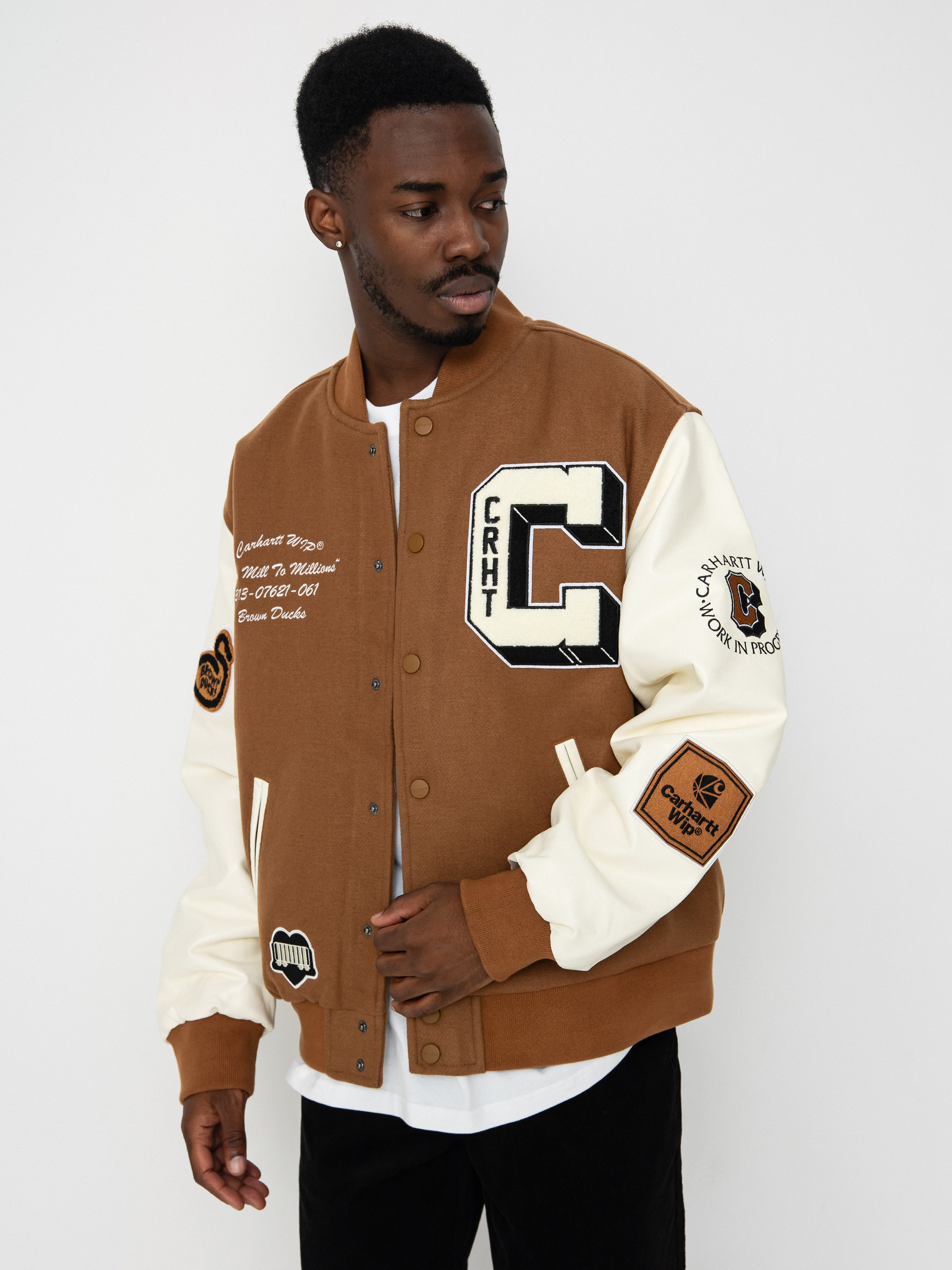 Carhartt WIP Brown Ducks Bomber Dzseki (hamilton brown/wax)