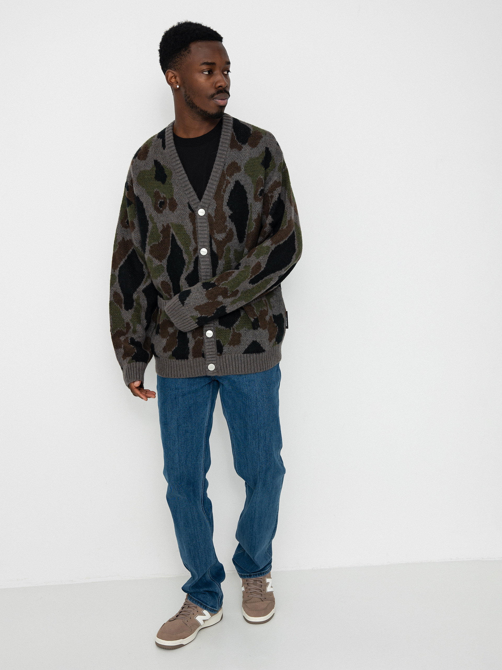 Carhartt WIP Merton Cardigan Pulóver (camo duck jacquard/grey)