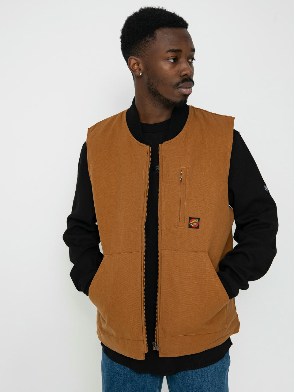 Santa Cruz Classic Label Vest Dzseki (biscuit)