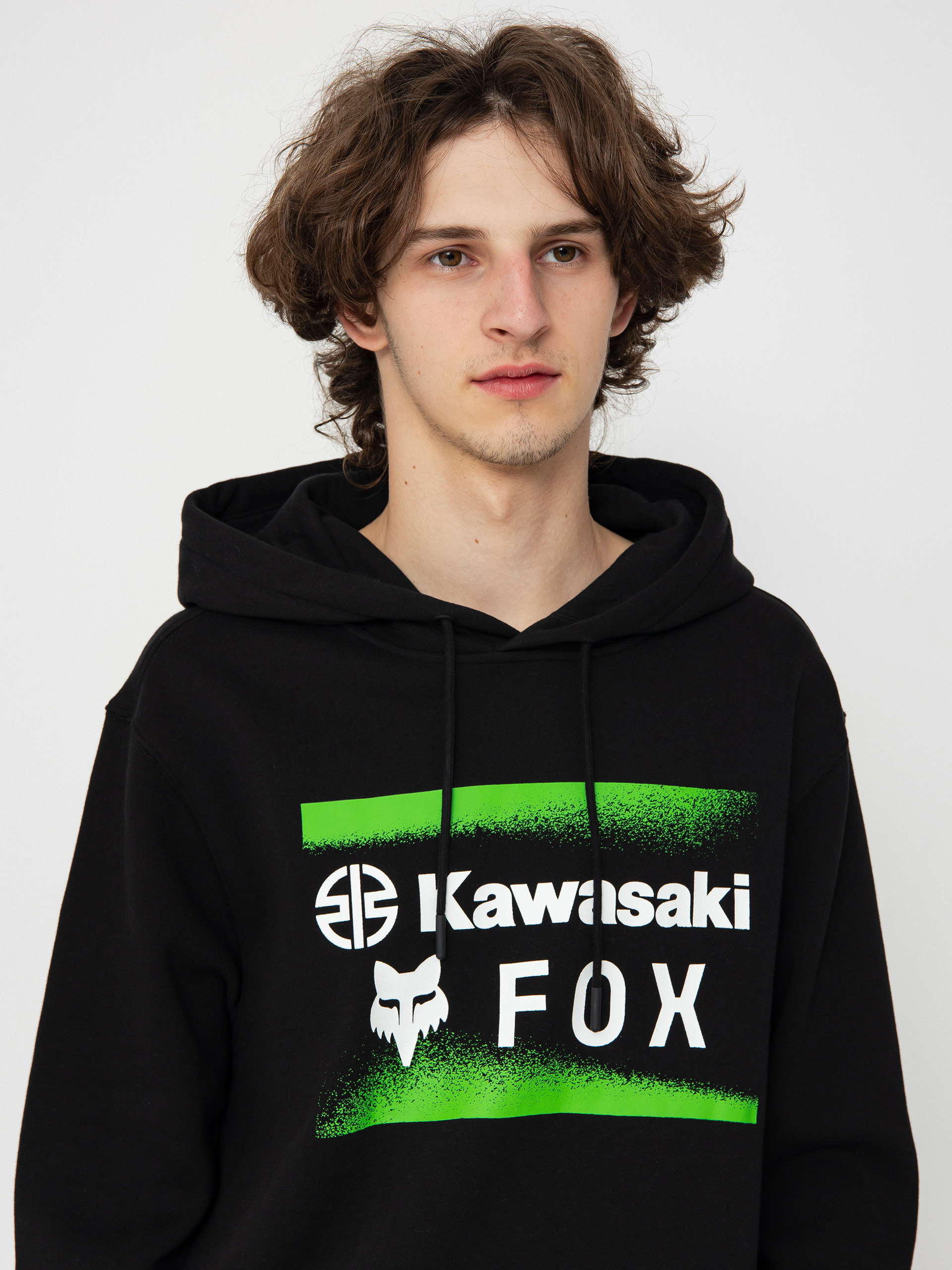 Fox X Kawasaki HD Kapucnis pulóver (black)