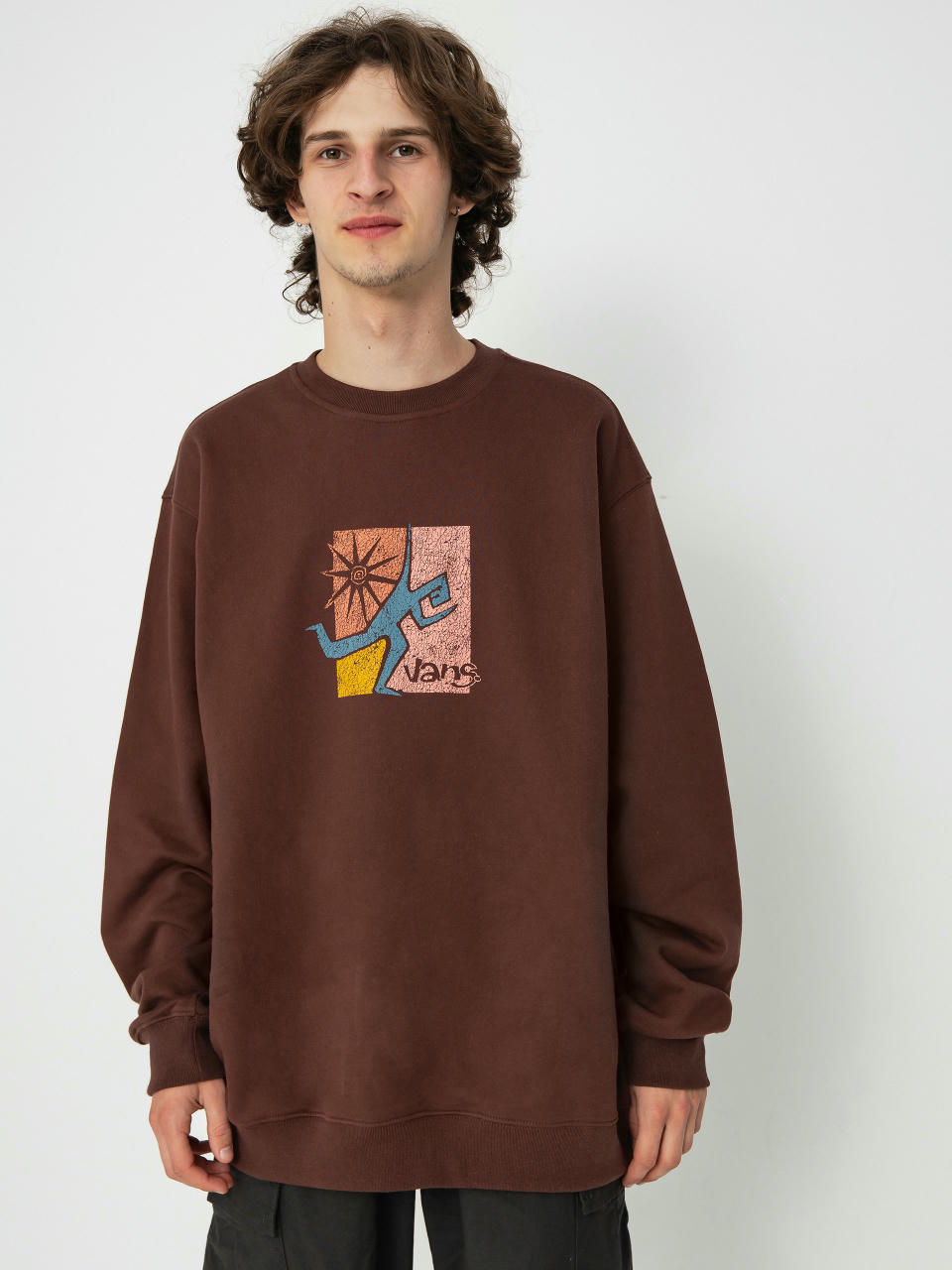 Vans Style Guy Loose Crew Pulóver (bitter chocolate)