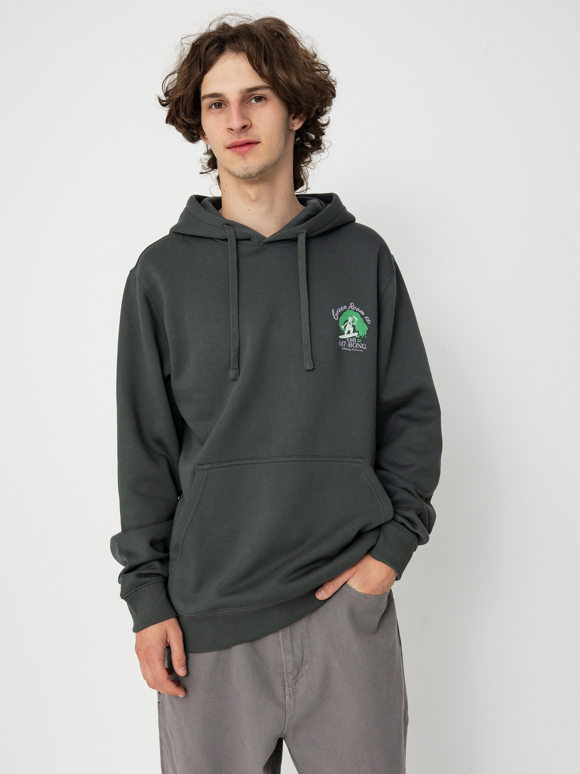 Billabong Surf Service HD Kapucnis pulóver (slate green)