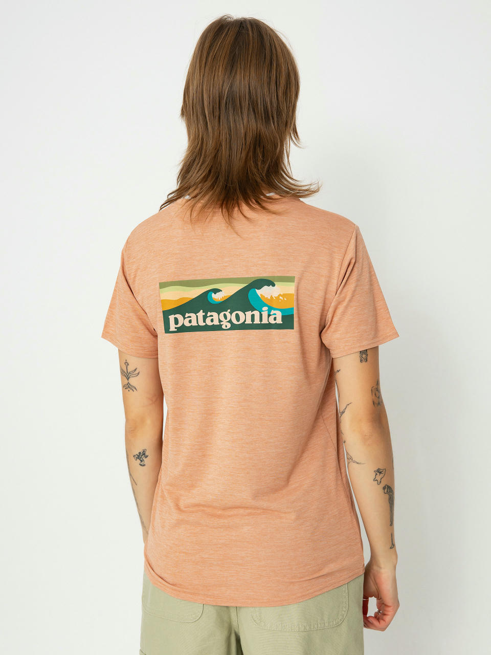 Patagonia Cap Cool Daily Graphic Waters Wmn Póló (boardshort logo terra pink x dye)