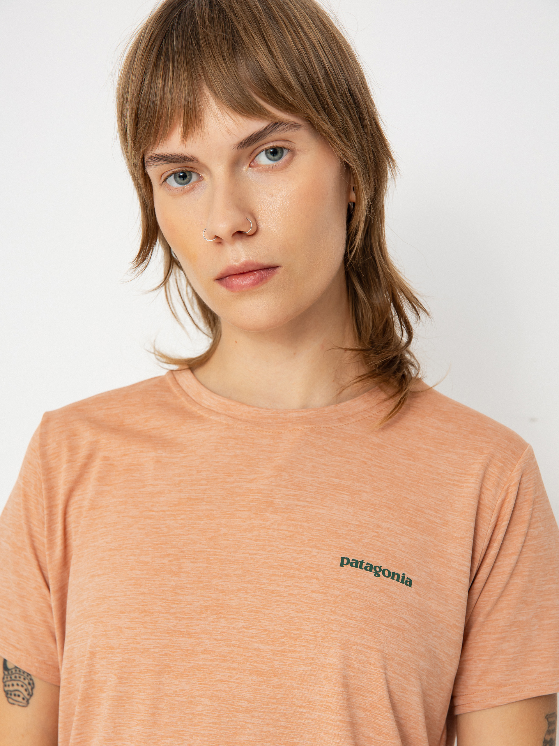 Patagonia Cap Cool Daily Graphic Waters Wmn Póló (boardshort logo terra pink x dye)