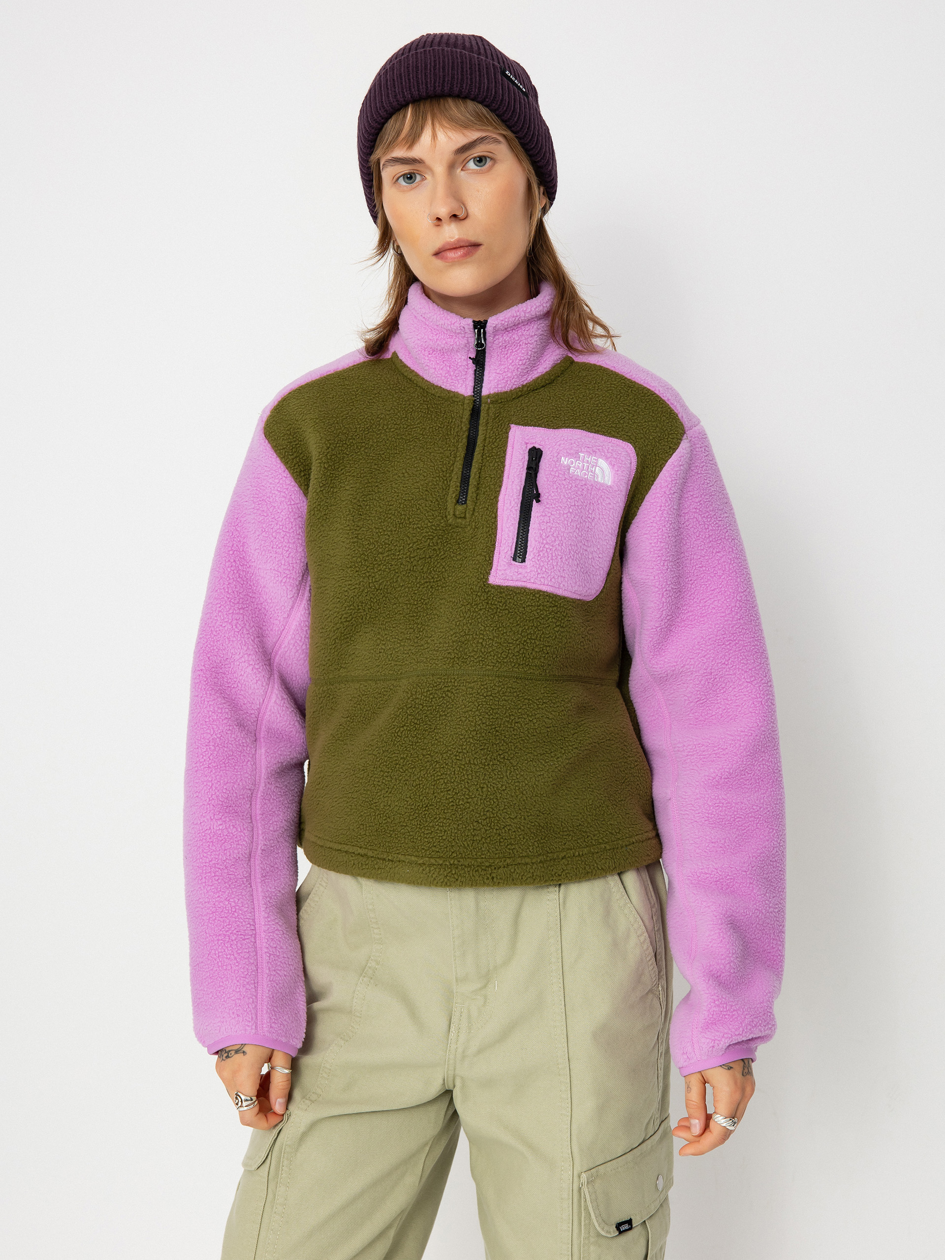 The North Face Yumiori 1/4 Zip Wmn Polár pulóver (forest olive/dragonfrui)