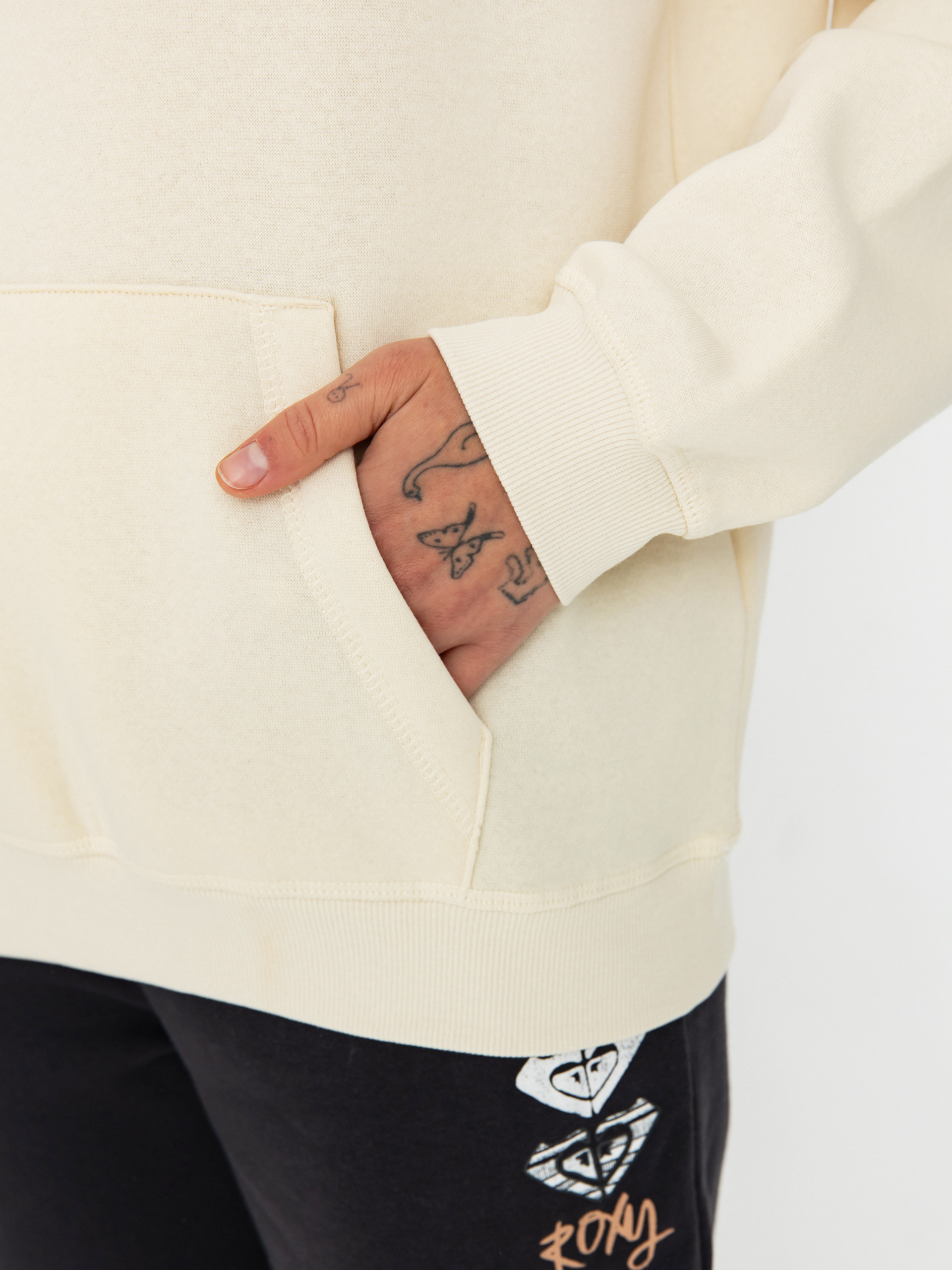 Kapucnis pulóver Roxy Surf Stoked Brushed A HD Wmn (parchment)