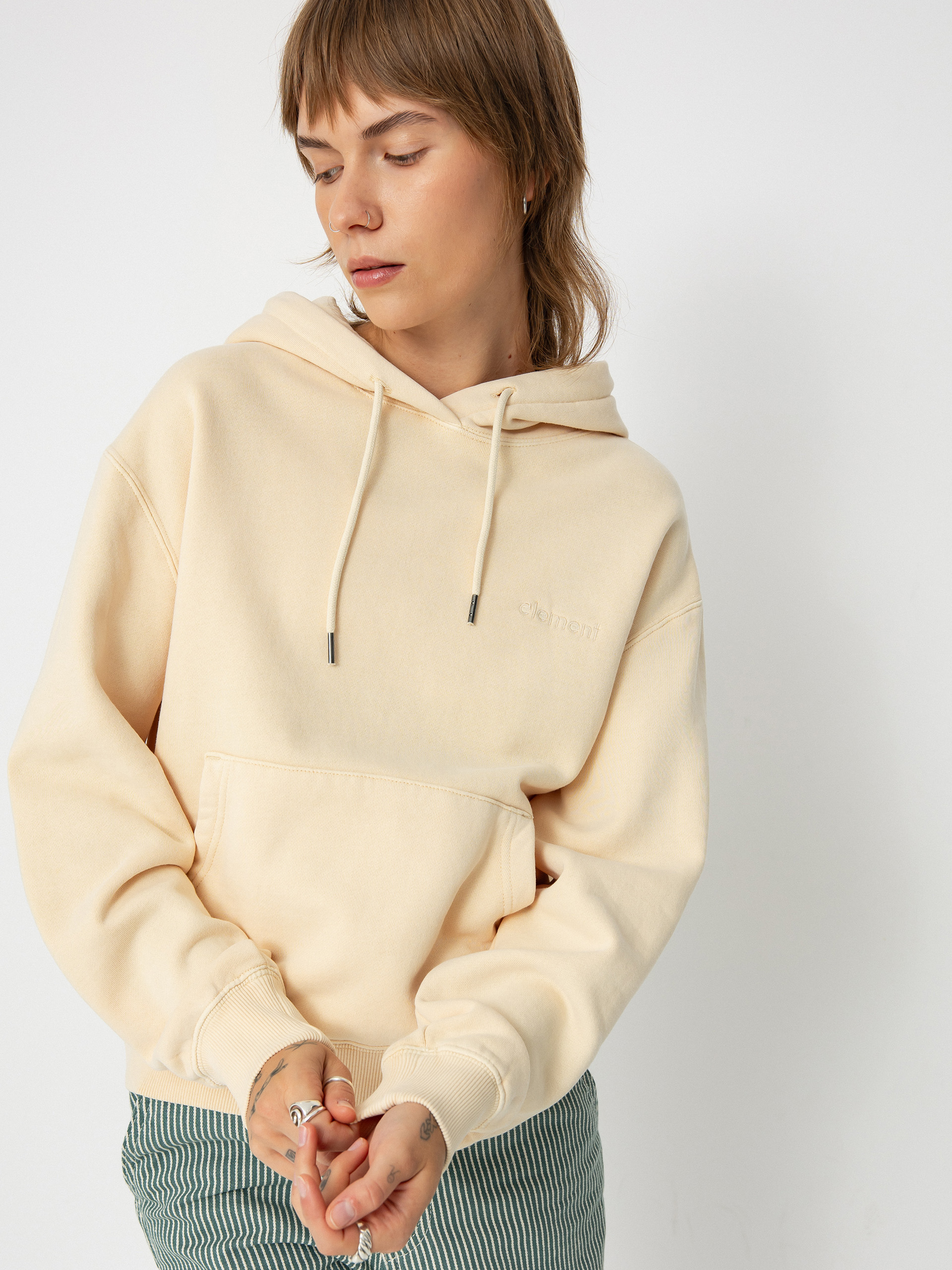 Kapucnis pulóver Element Cornell 3.0 Wmn (parchment)