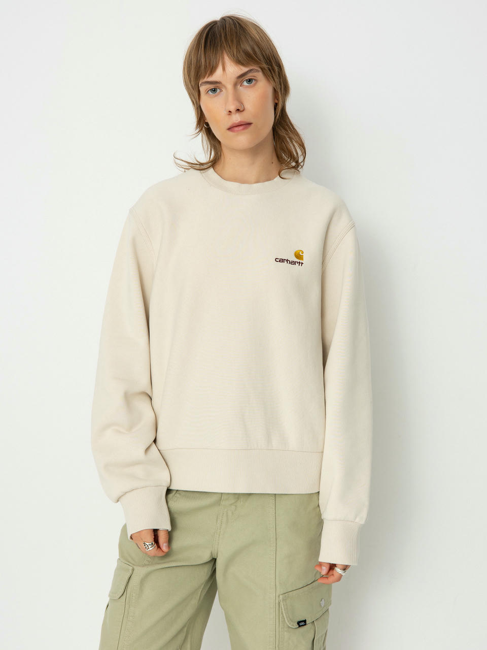 Carhartt WIP American Script Wmn Pulóver (moonbeam)