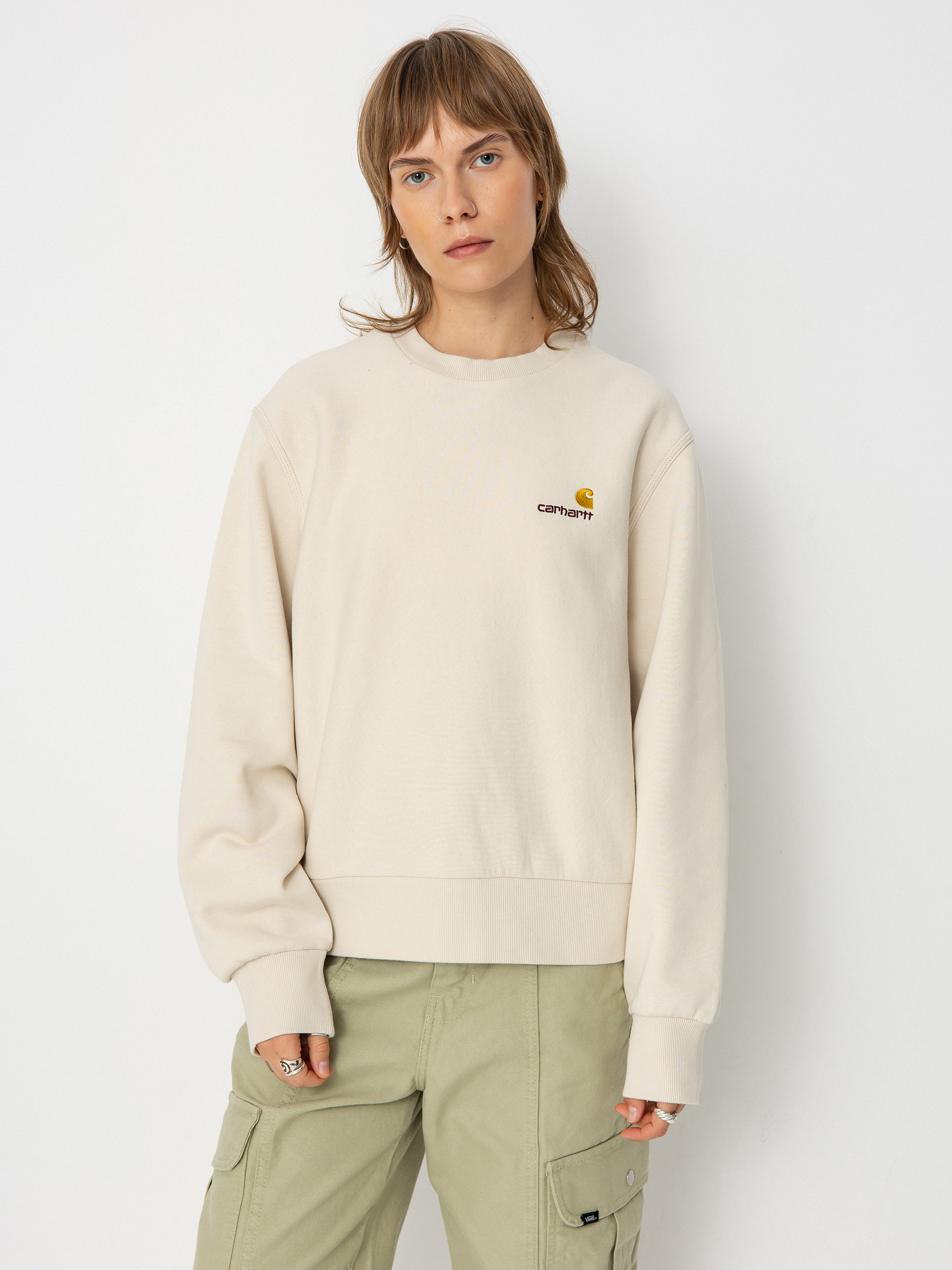 Carhartt WIP American Script Wmn Pulóver (moonbeam)