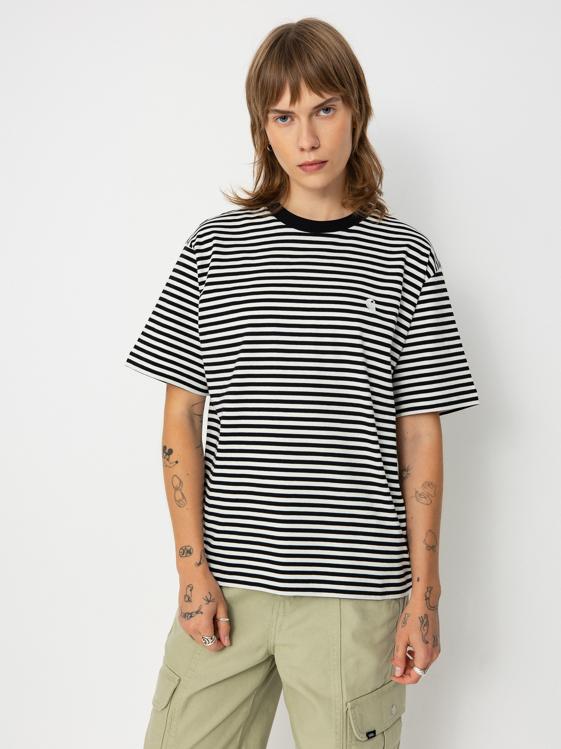 Carhartt WIP Verner Wmn Póló (verner stripe/black/wax)