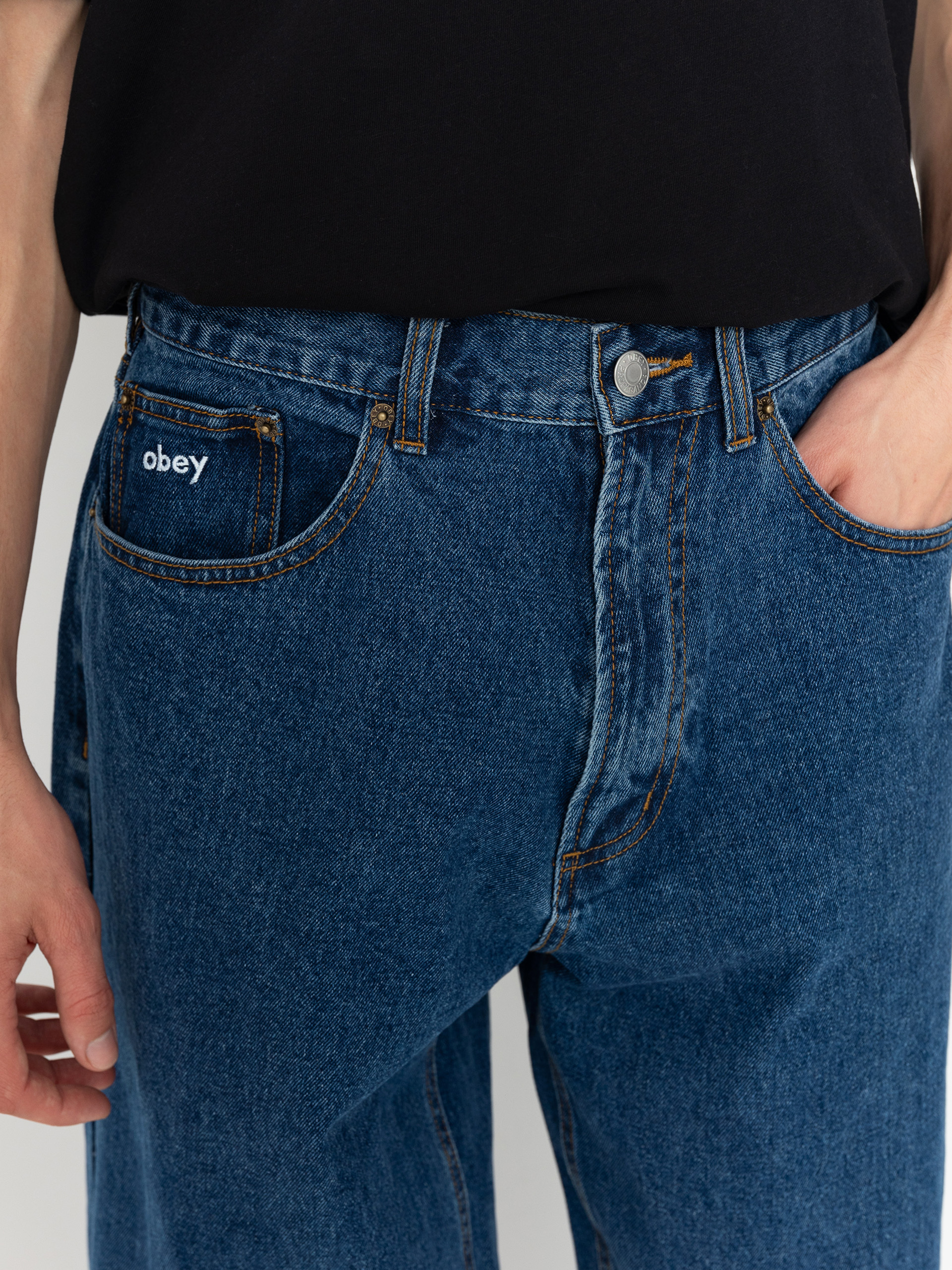 OBEY Bigwig Baggy Denim Kisnadrág (stone wash indigo)