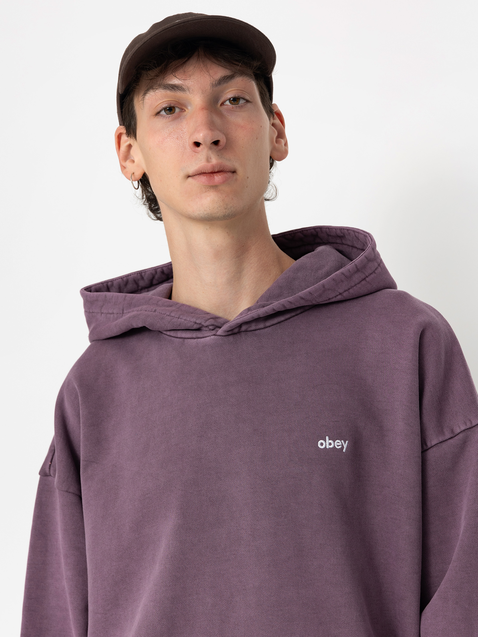 OBEY Lowercase Pigment HD Kapucnis pulóver (pigment plum perfect)