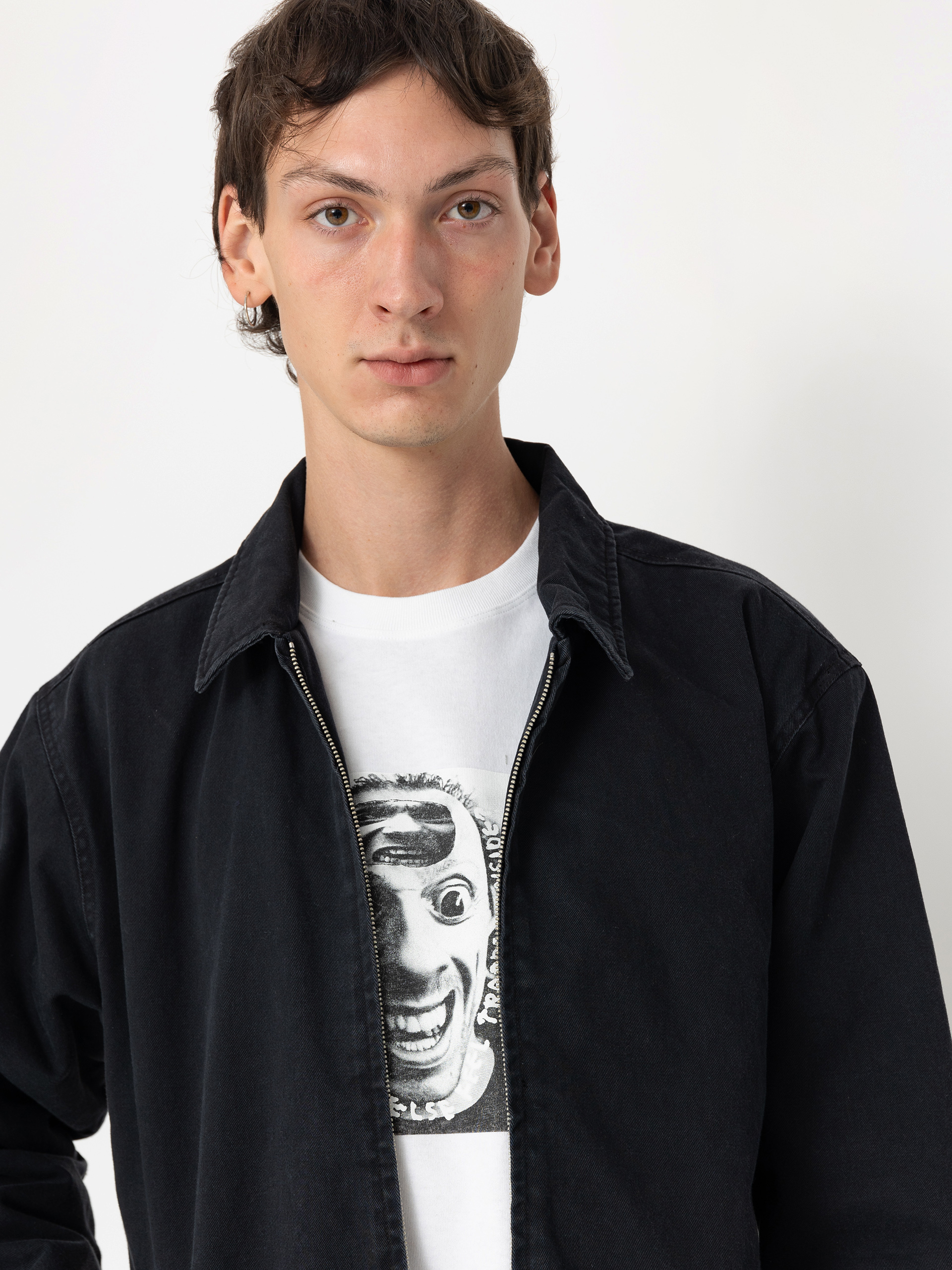 OBEY Head Jazz Zip Up Dzseki (digital black faded wash)