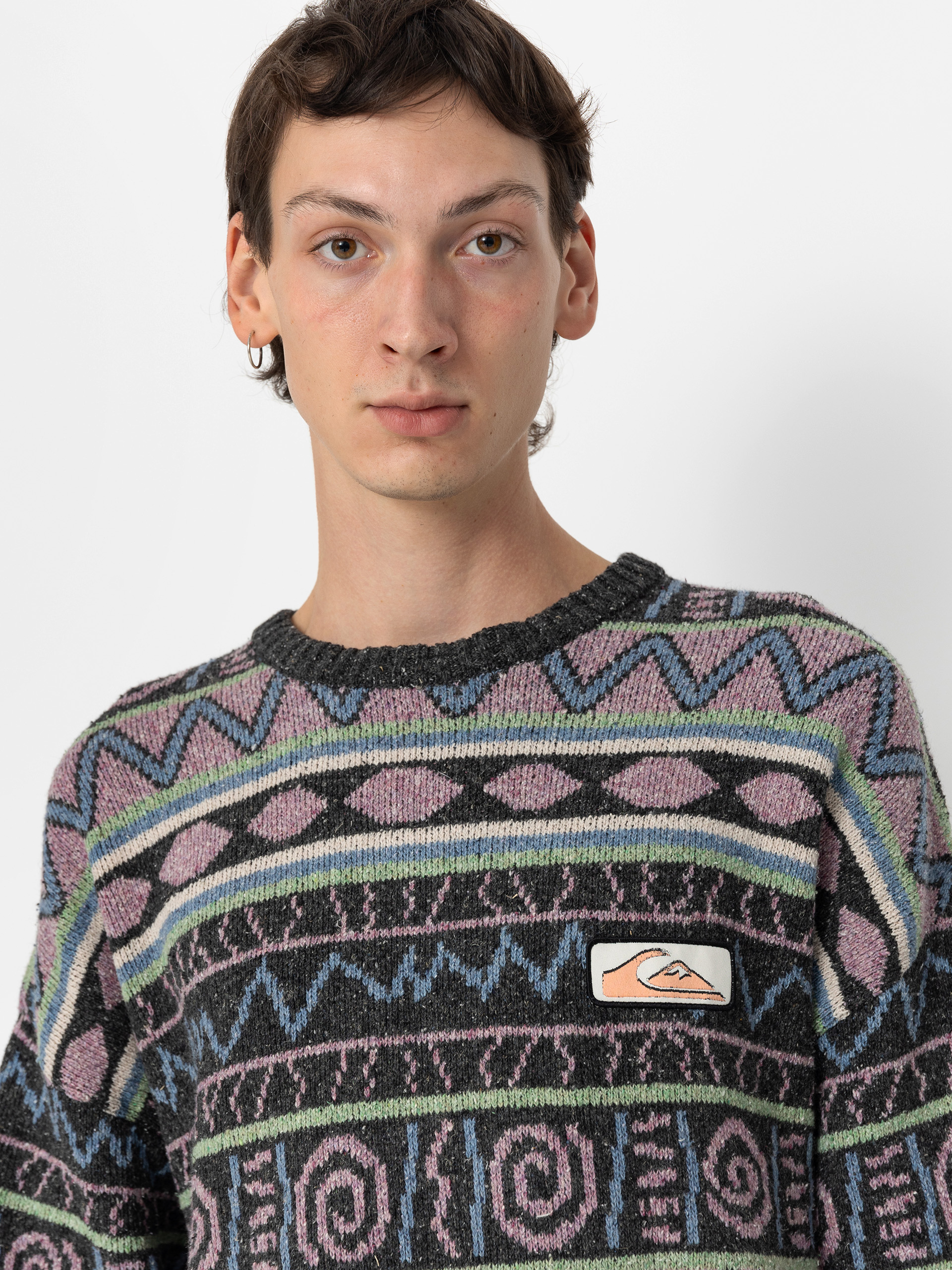 Quiksilver Purple Vision Pulóver (grape shake heritage stripe 64)