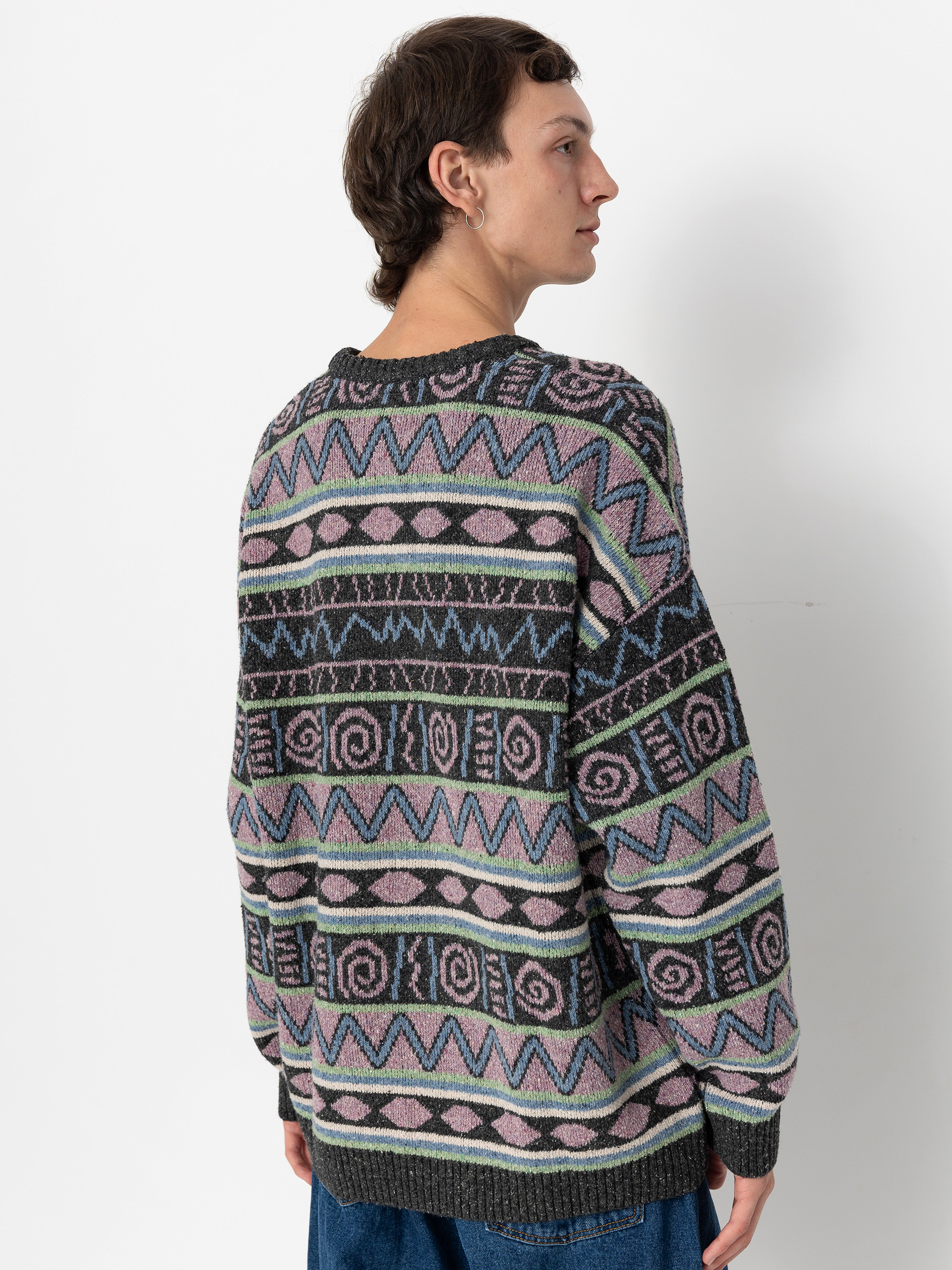 Quiksilver Purple Vision Pulóver (grape shake heritage stripe 64)