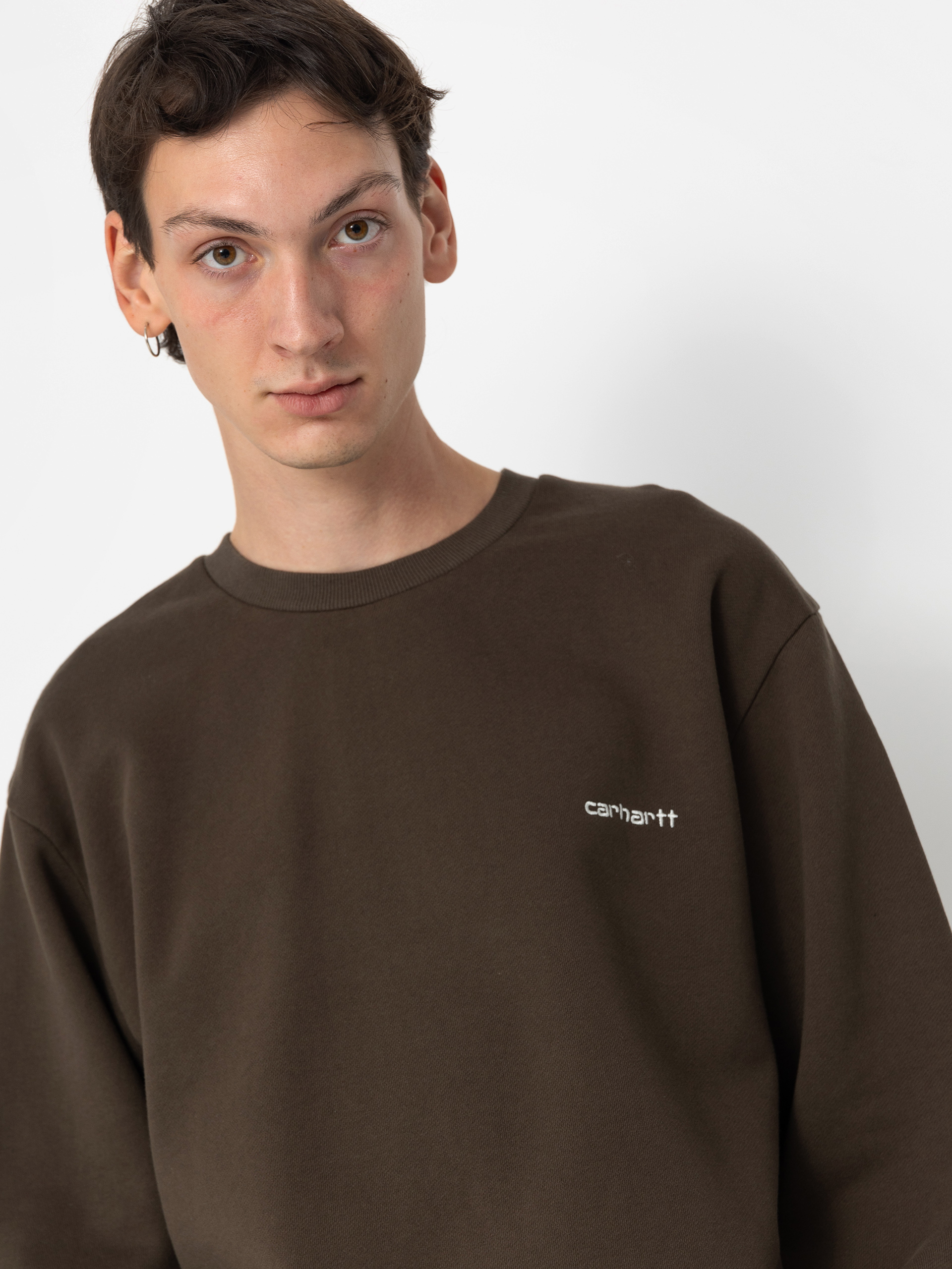 Carhartt WIP Script Embroidery Pulóver (cypress/white)